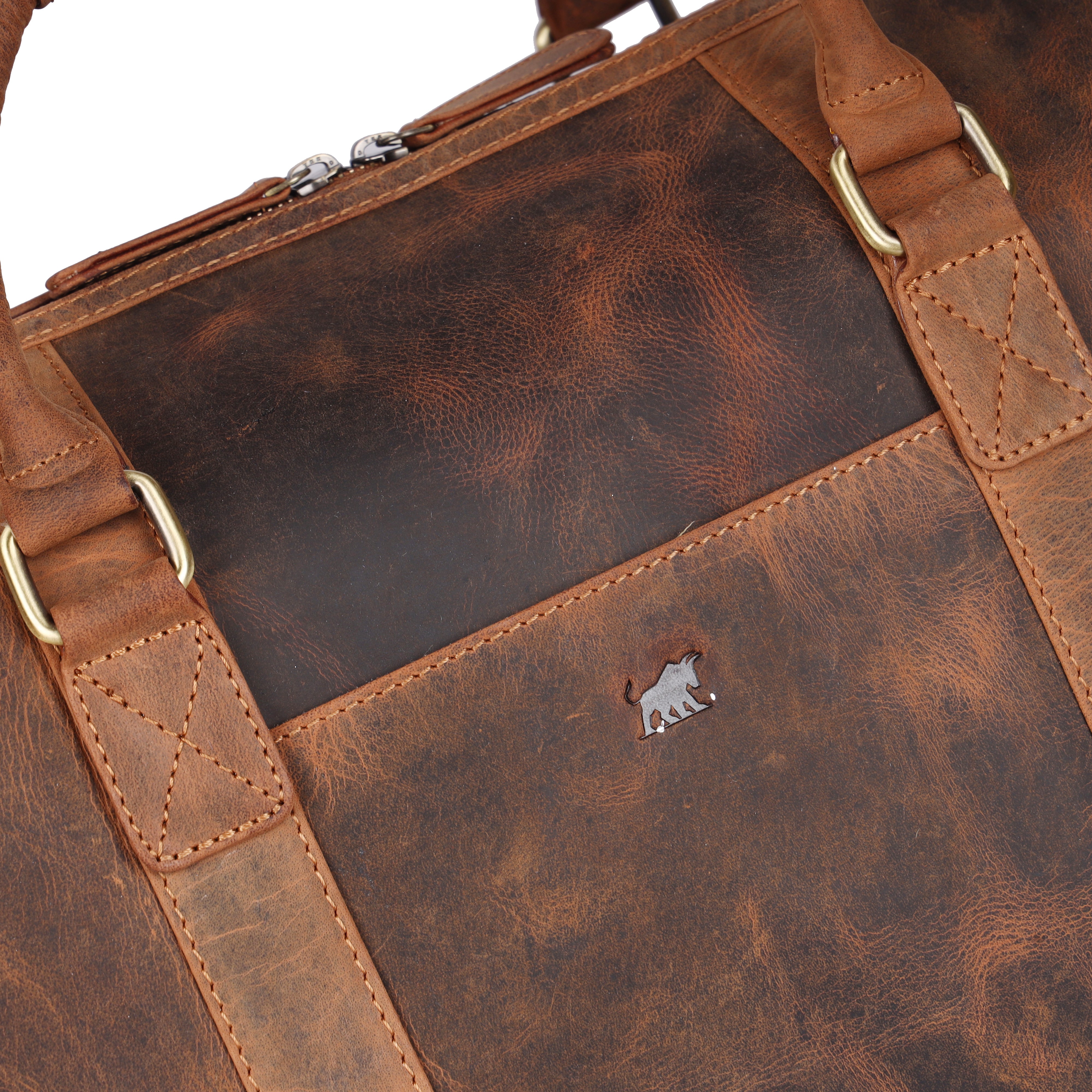 Men's Tan Hunter Leather Duffle Bag | Overnight Travel Holdall
