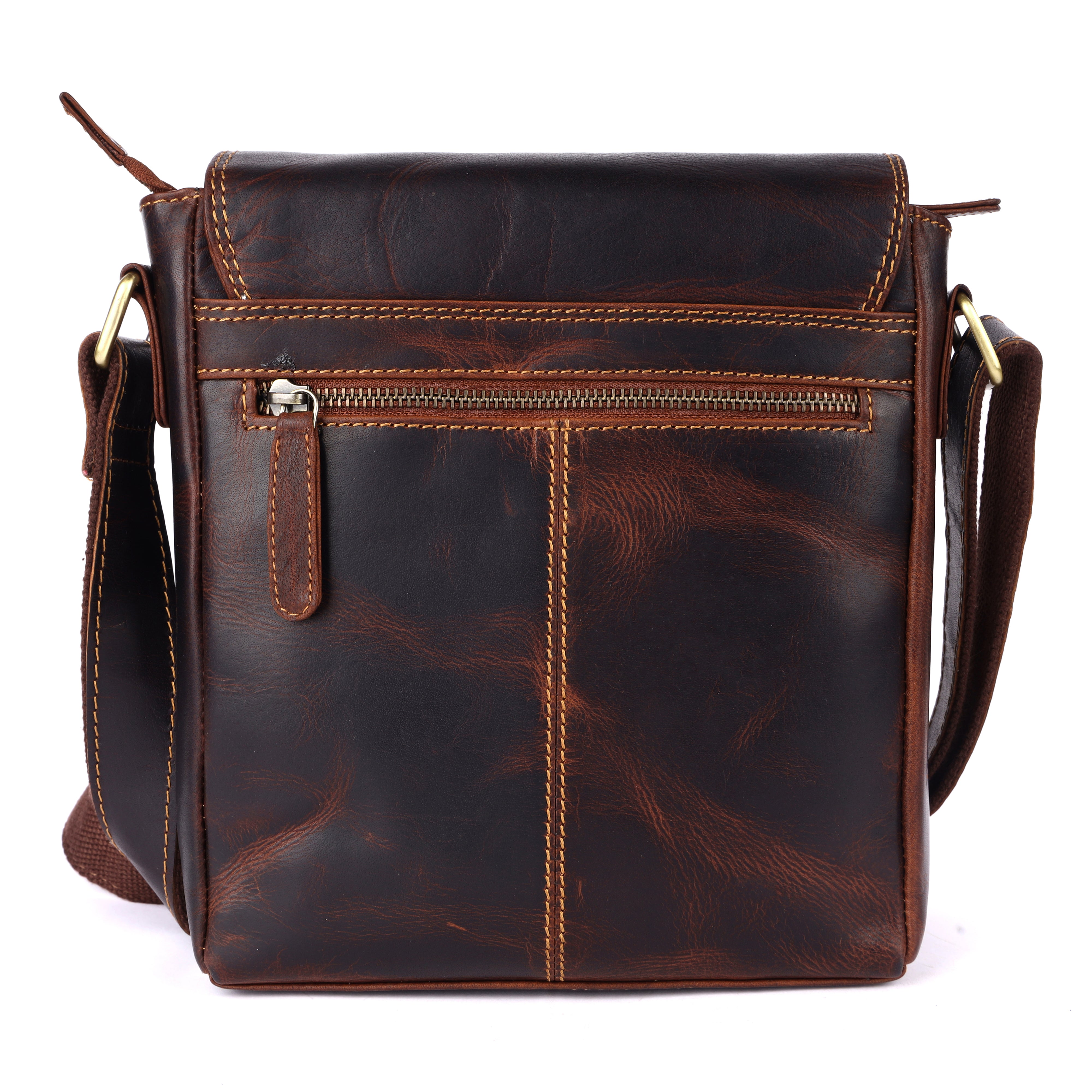 GM Leather Secured Messenger Bag | Locked Vintage Satchel(GM -NZ-719 WL)