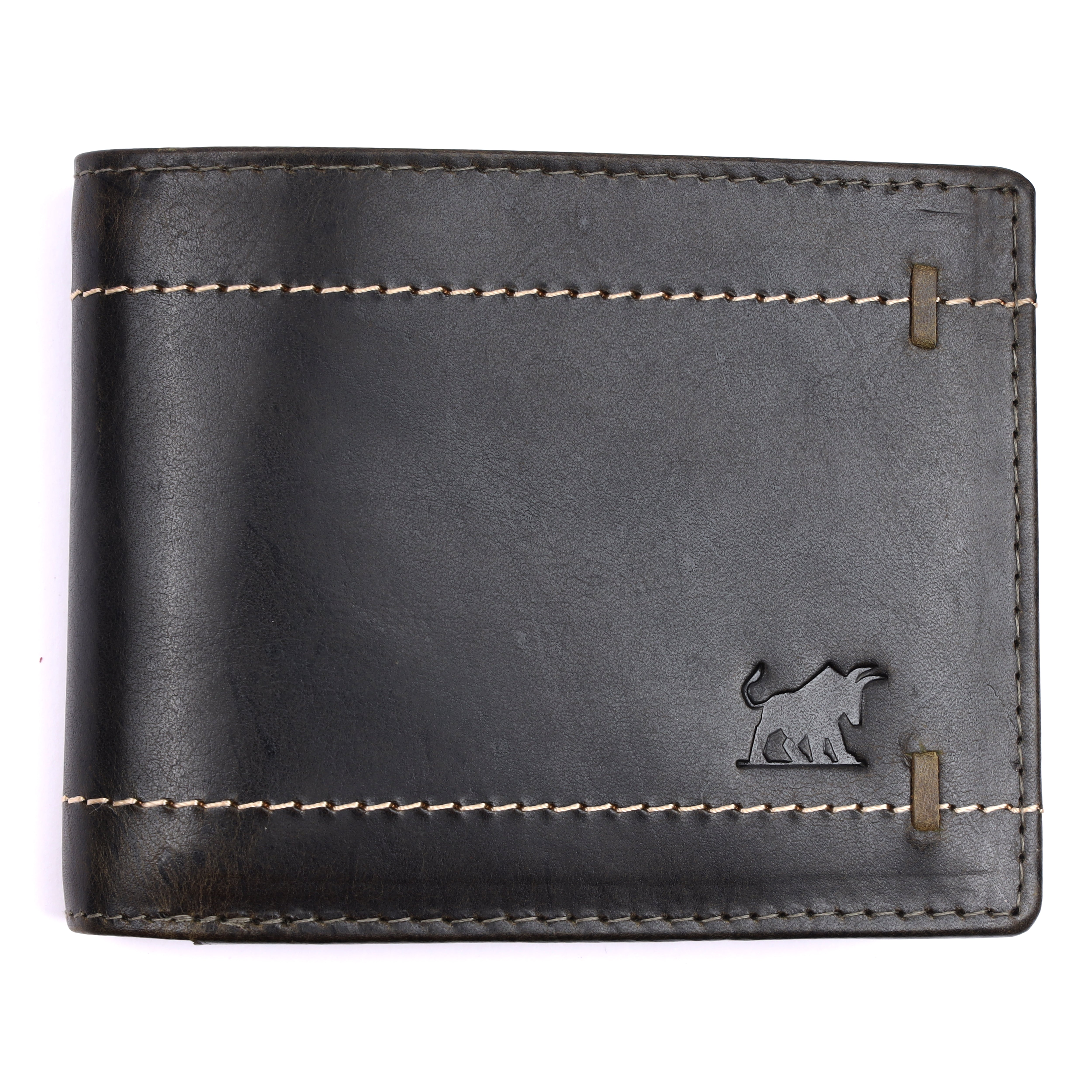 GM Leather Men's RFID Dark Brown Leather Bifold Wallet