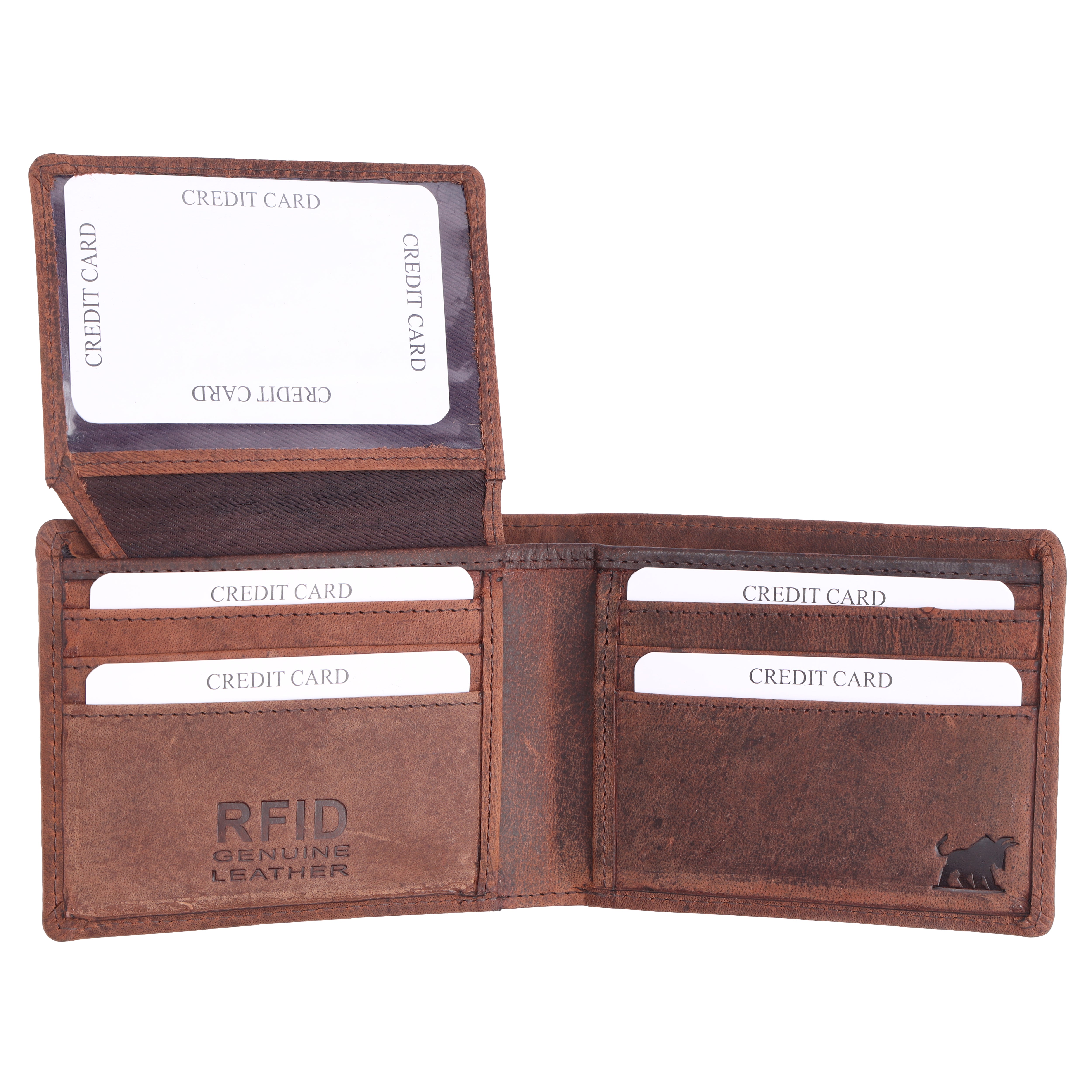 GM Leather Brown American Flag Leather Wallet