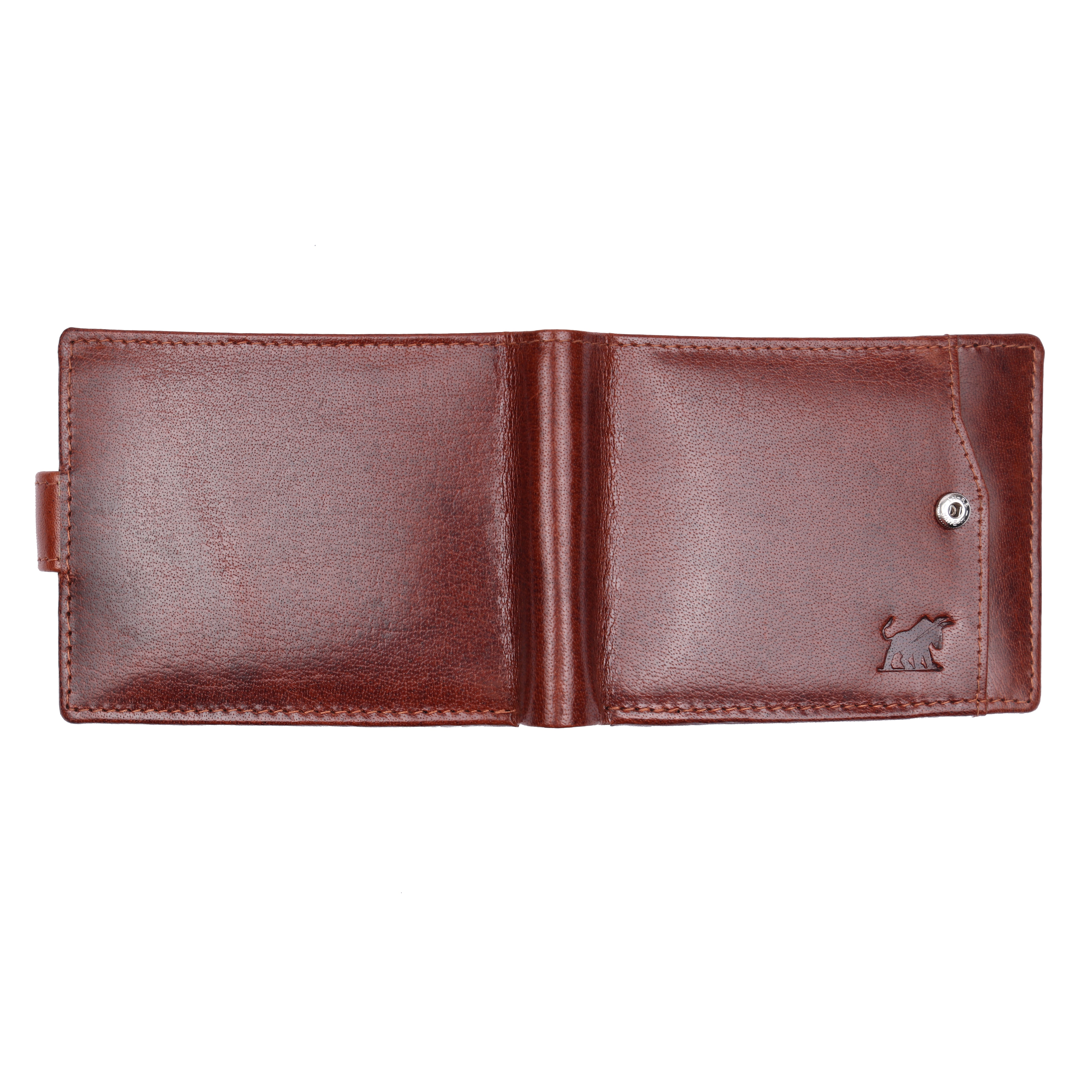 Men's Brown Leather Bifold Wallet with Tab Closure