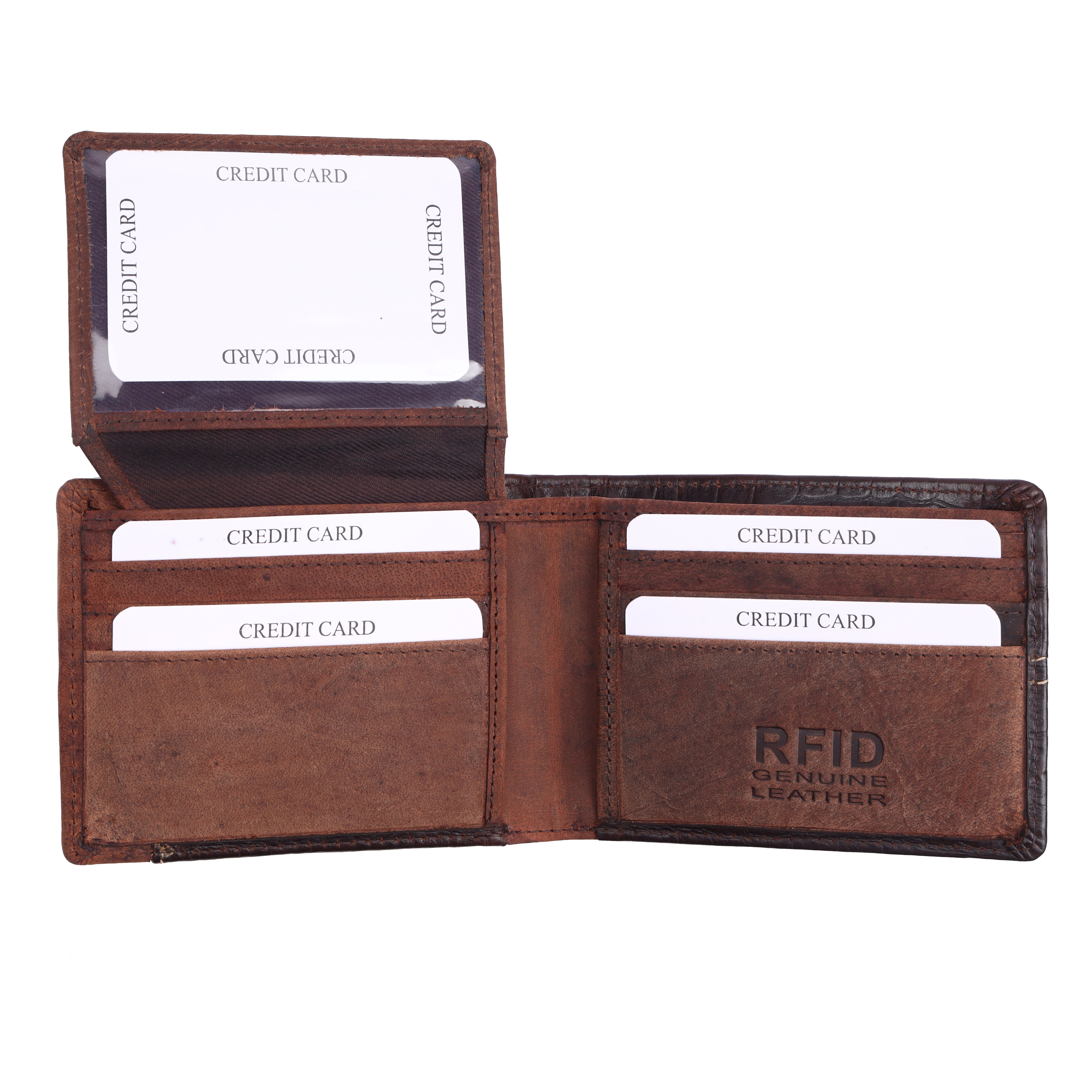 Men's Brown Croc Leather RFID Wallet | GM Leather
