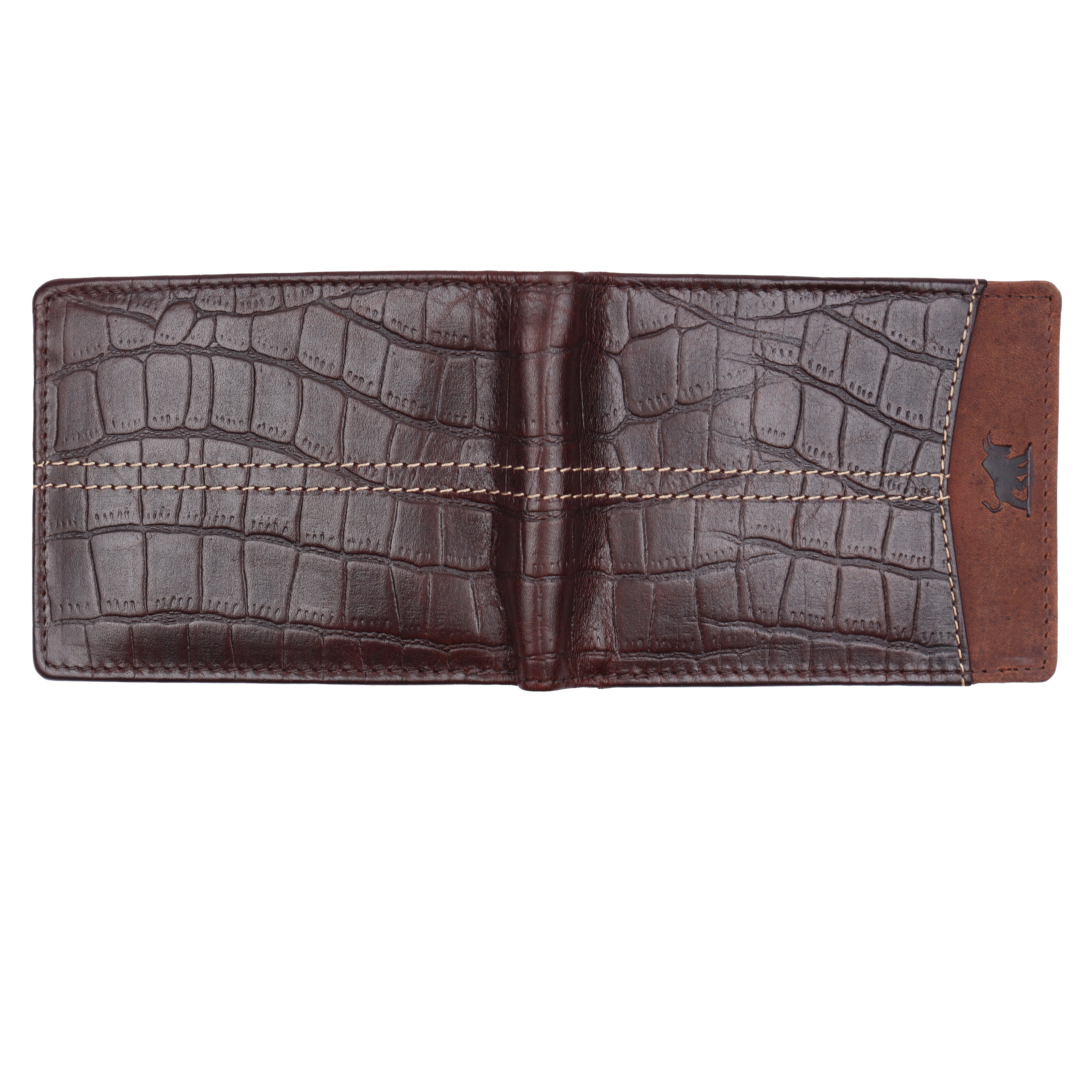 Men's Brown Croc Leather RFID Wallet | GM Leather