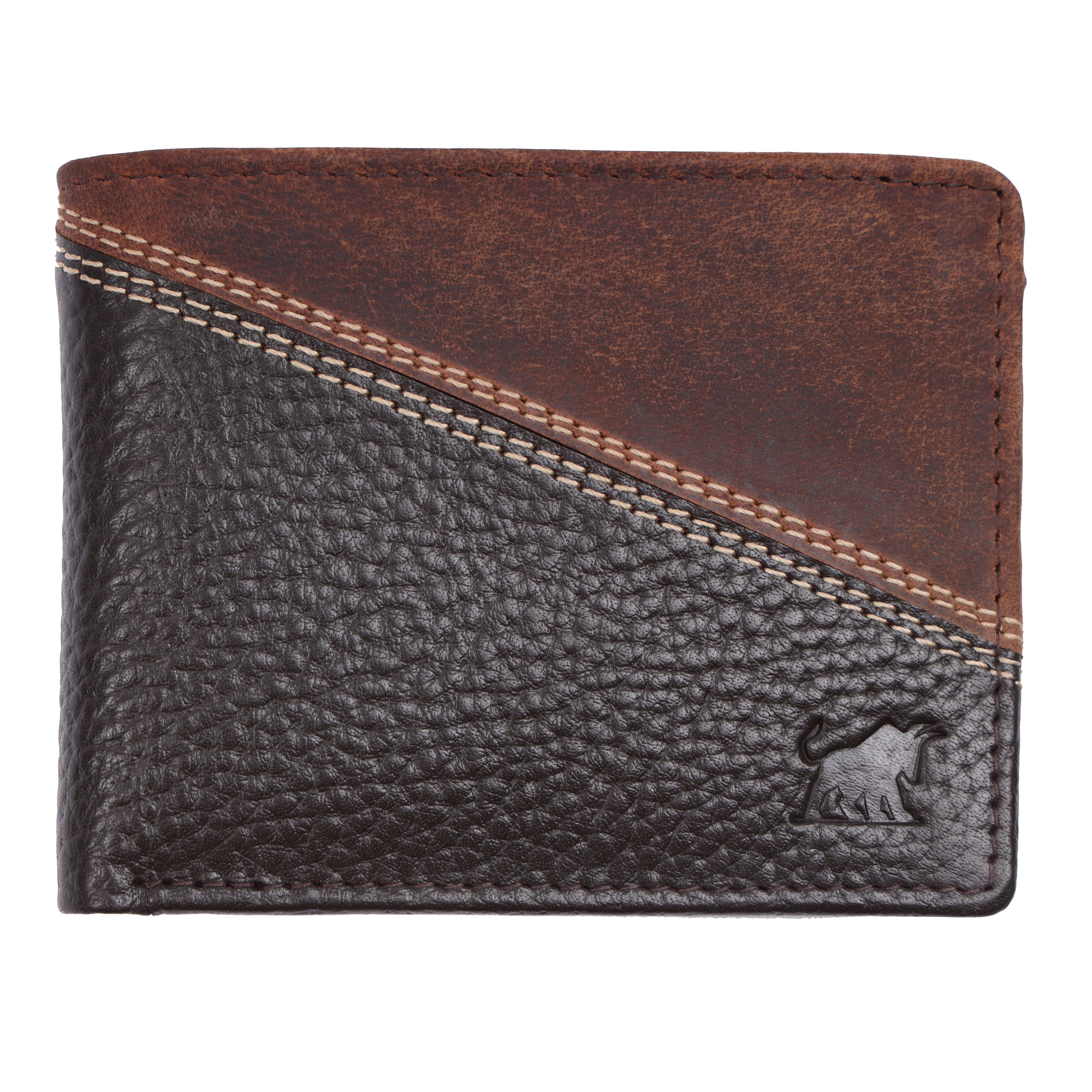 Men's Dark Brown Textured Leather RFID Wallet | GM Leather
