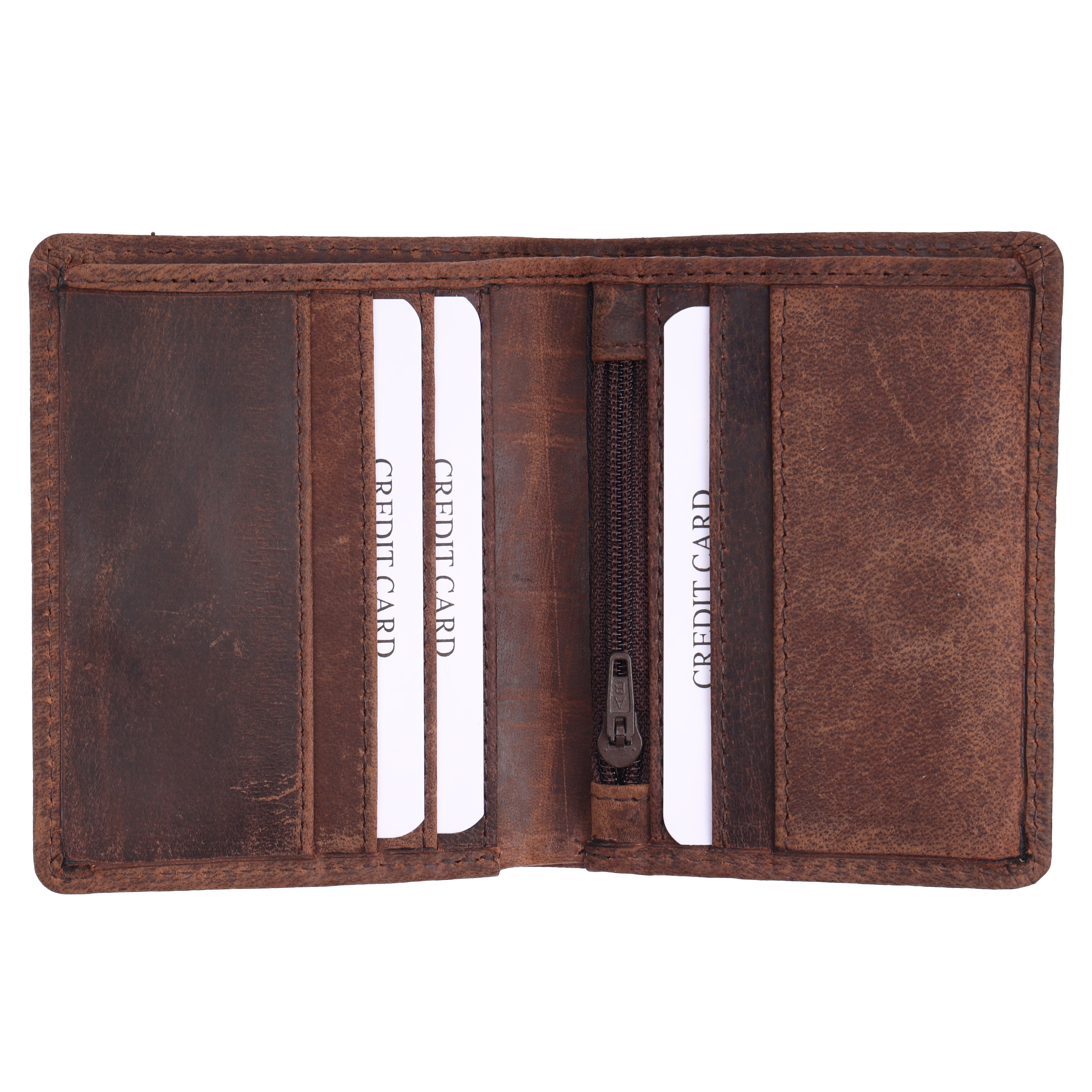 Men's Vintage Brown Leather Vertical Wallet | GM Leather