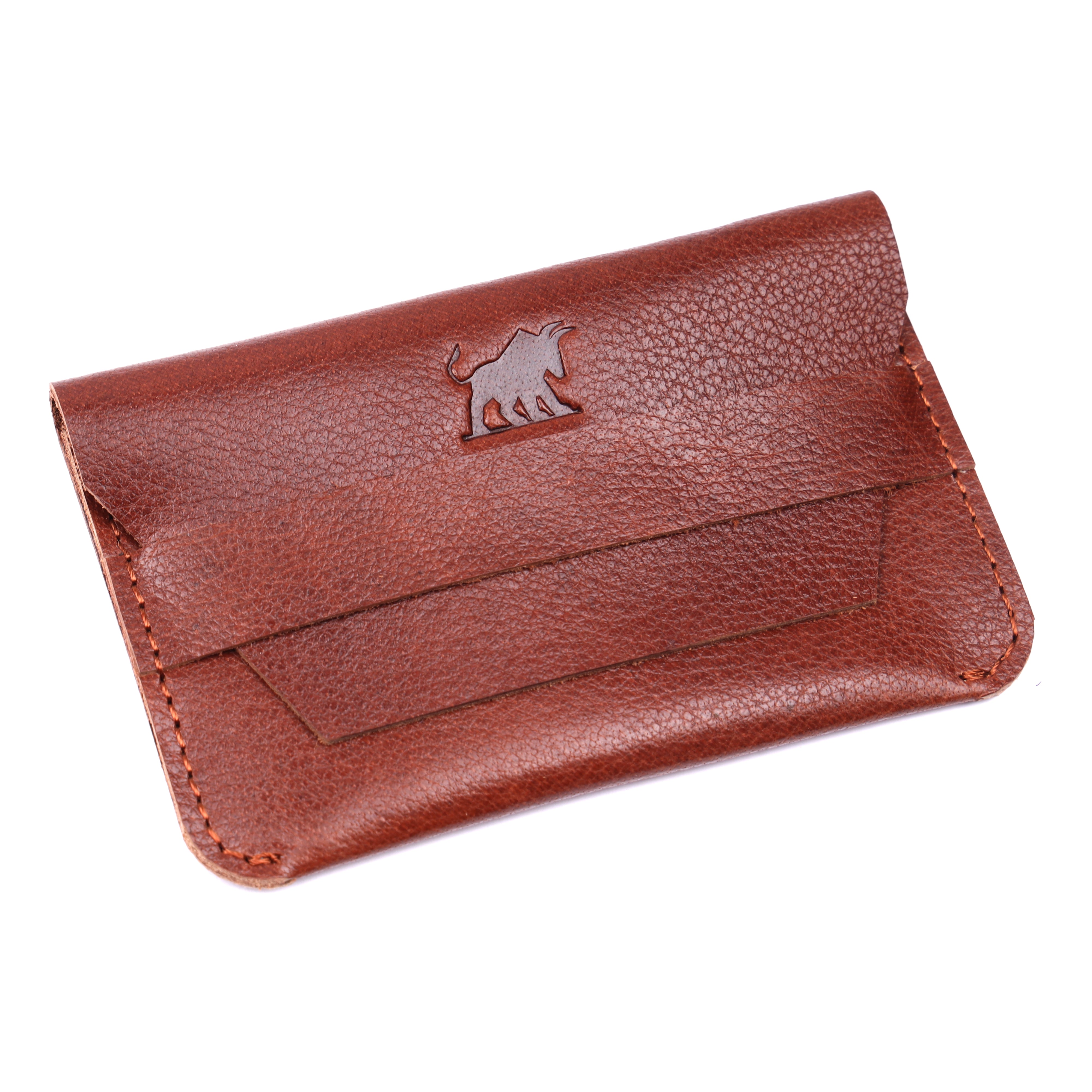 Men's Slim Brown Leather Card Wallet | GM Leather NZ
