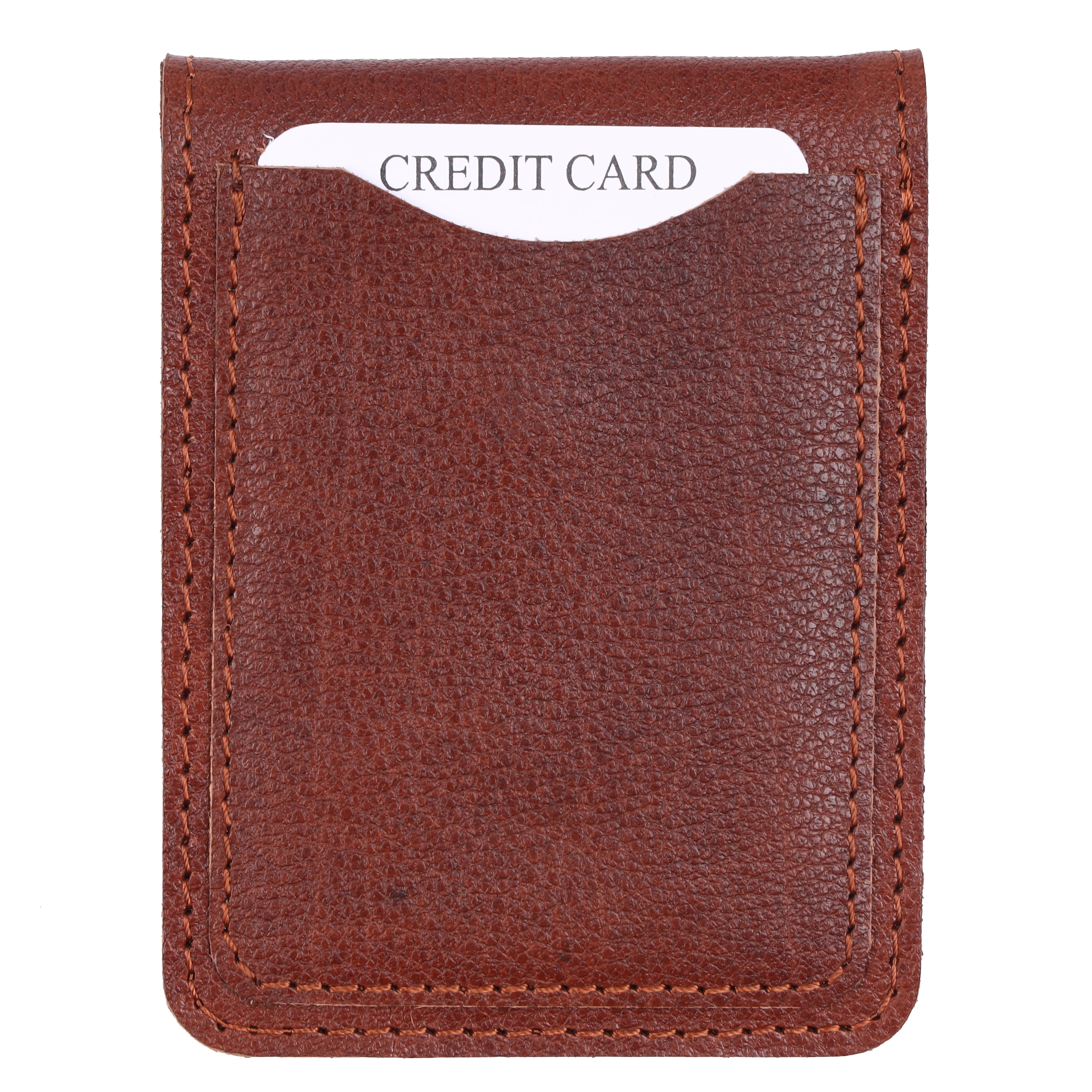 Men's Slim Brown Leather Card Pouch | GM Leather NZ
