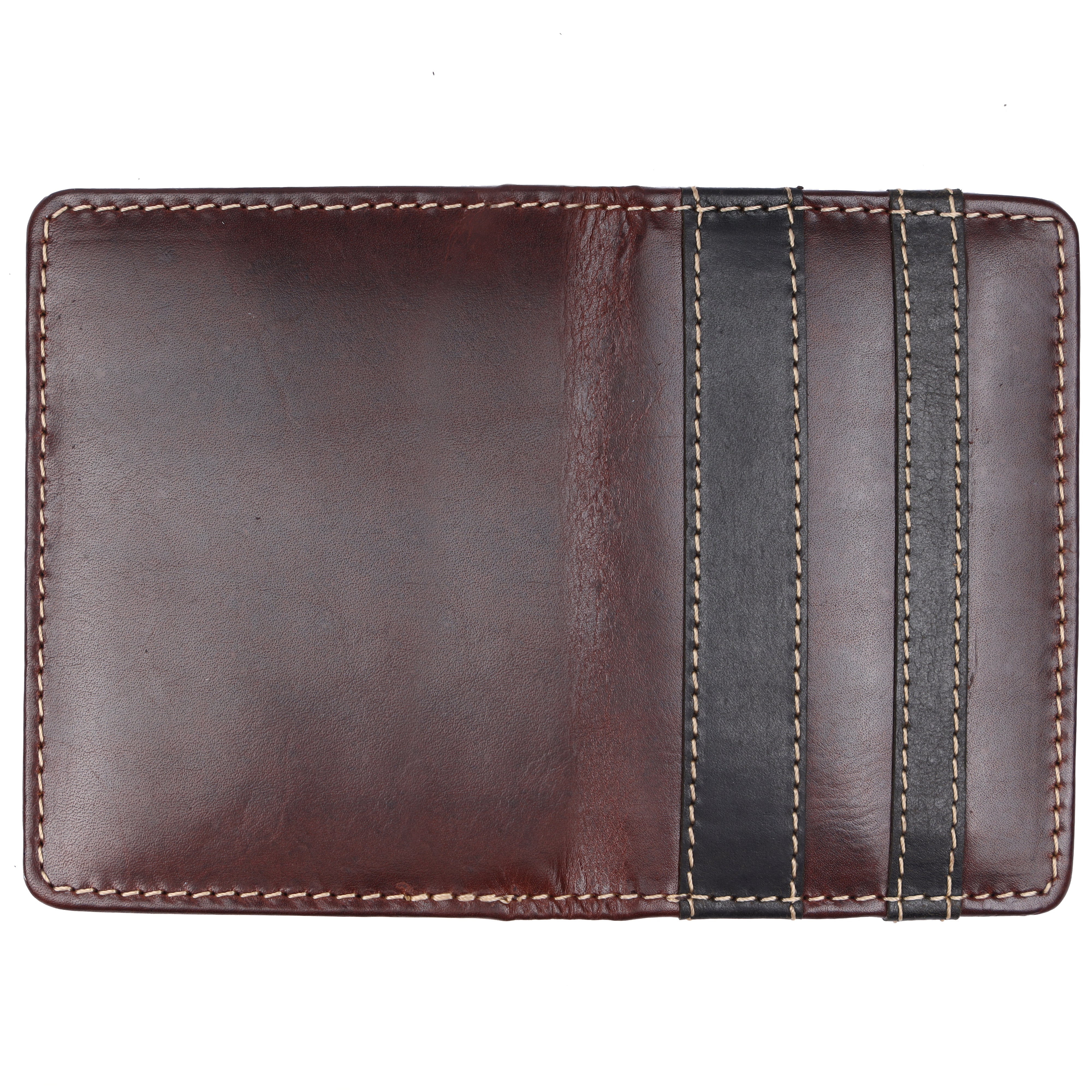 Men's RFID Leather Card Wallet - Dark Brown & Black