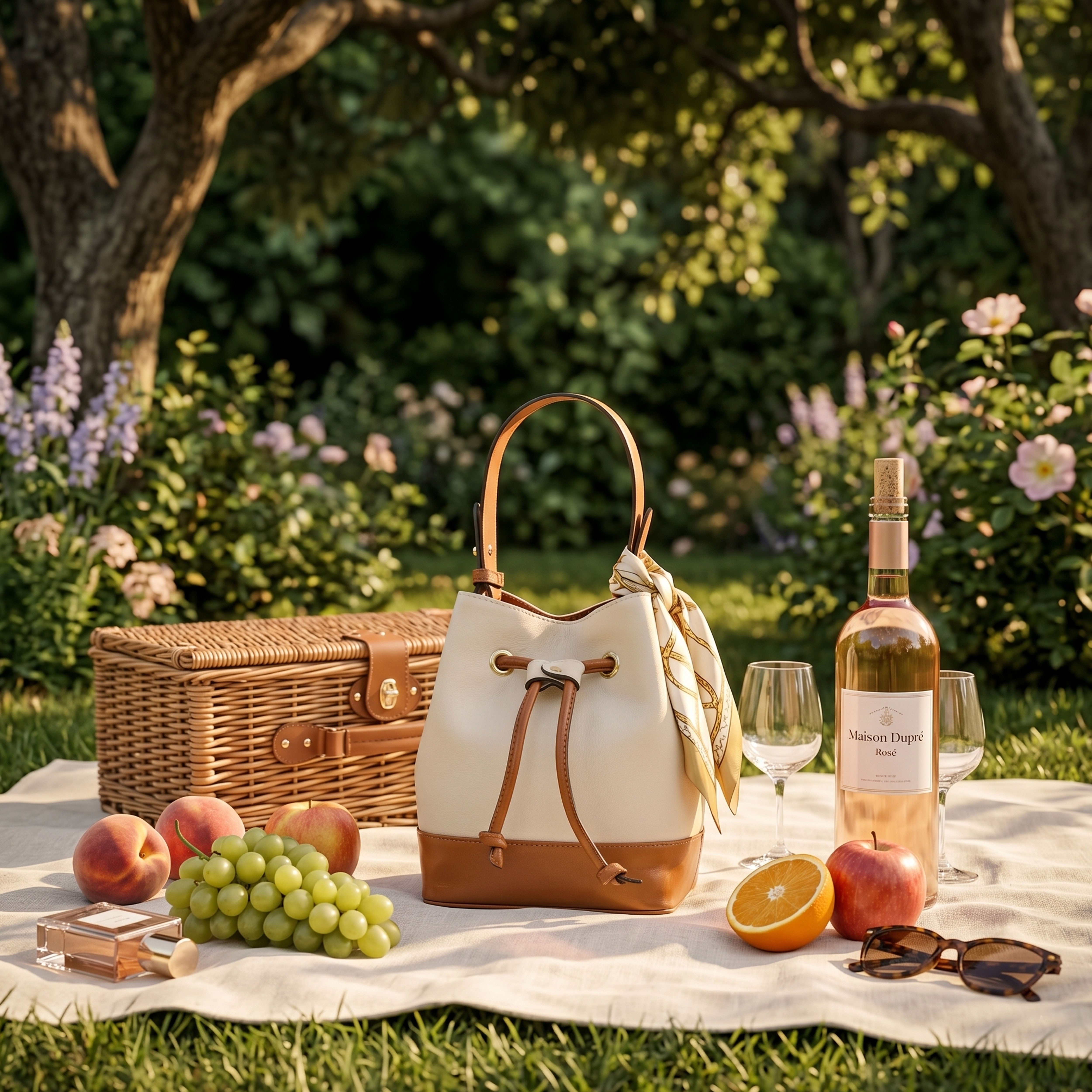 GM Leather Cream Leather Bucket Bag NZ(El-gm-46-f)