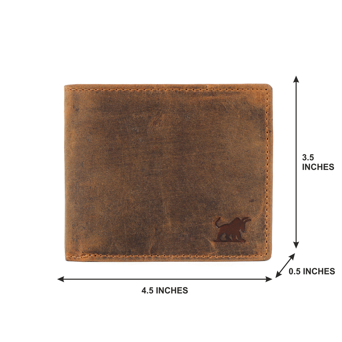 GM Leather Men's Vintage Hunter Bifold Wallet | RFID Leather(EL-GM-W4)