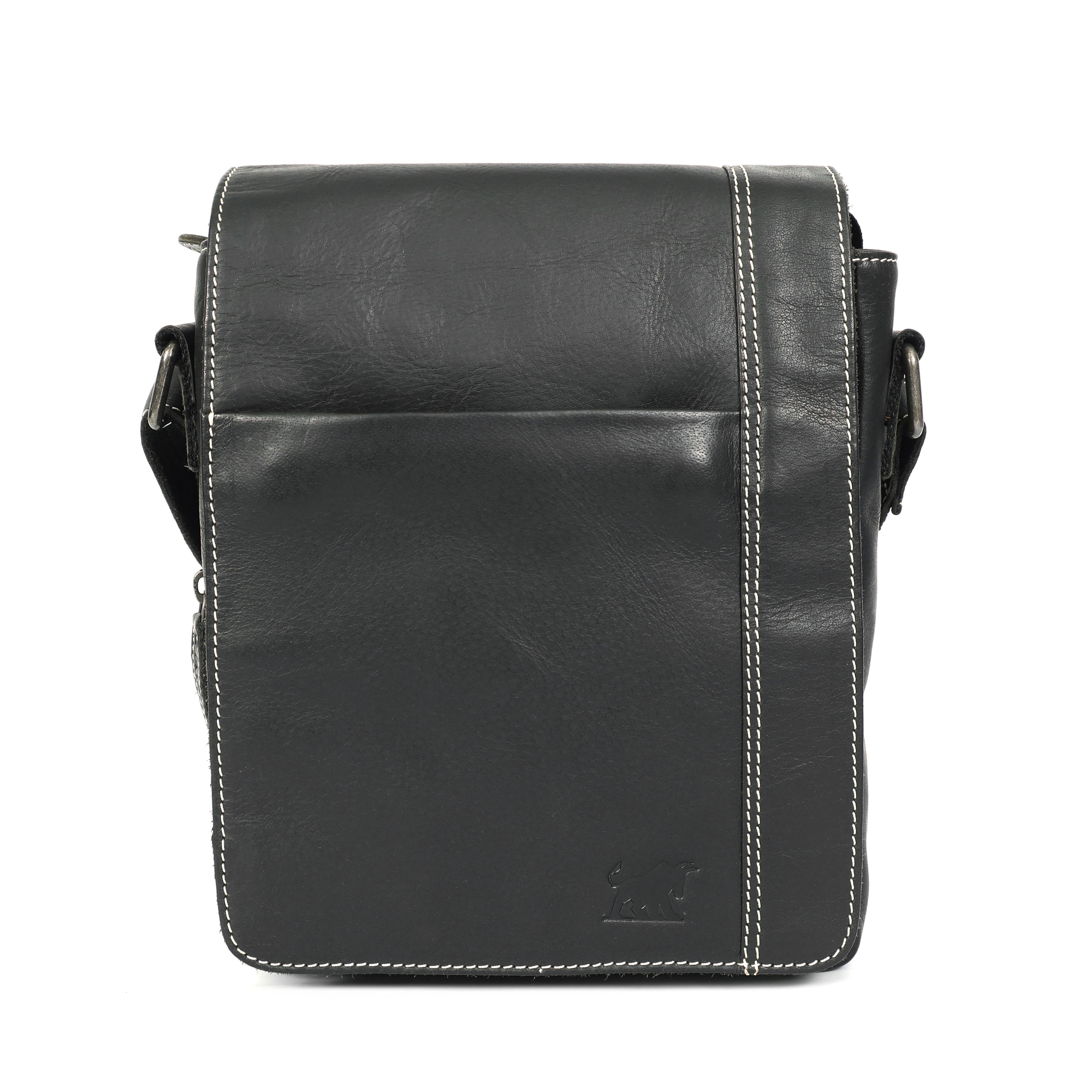 Noir Elite Leather Messenger| Compact Zip Pouch | GM Leather Bag(el-gm-111)