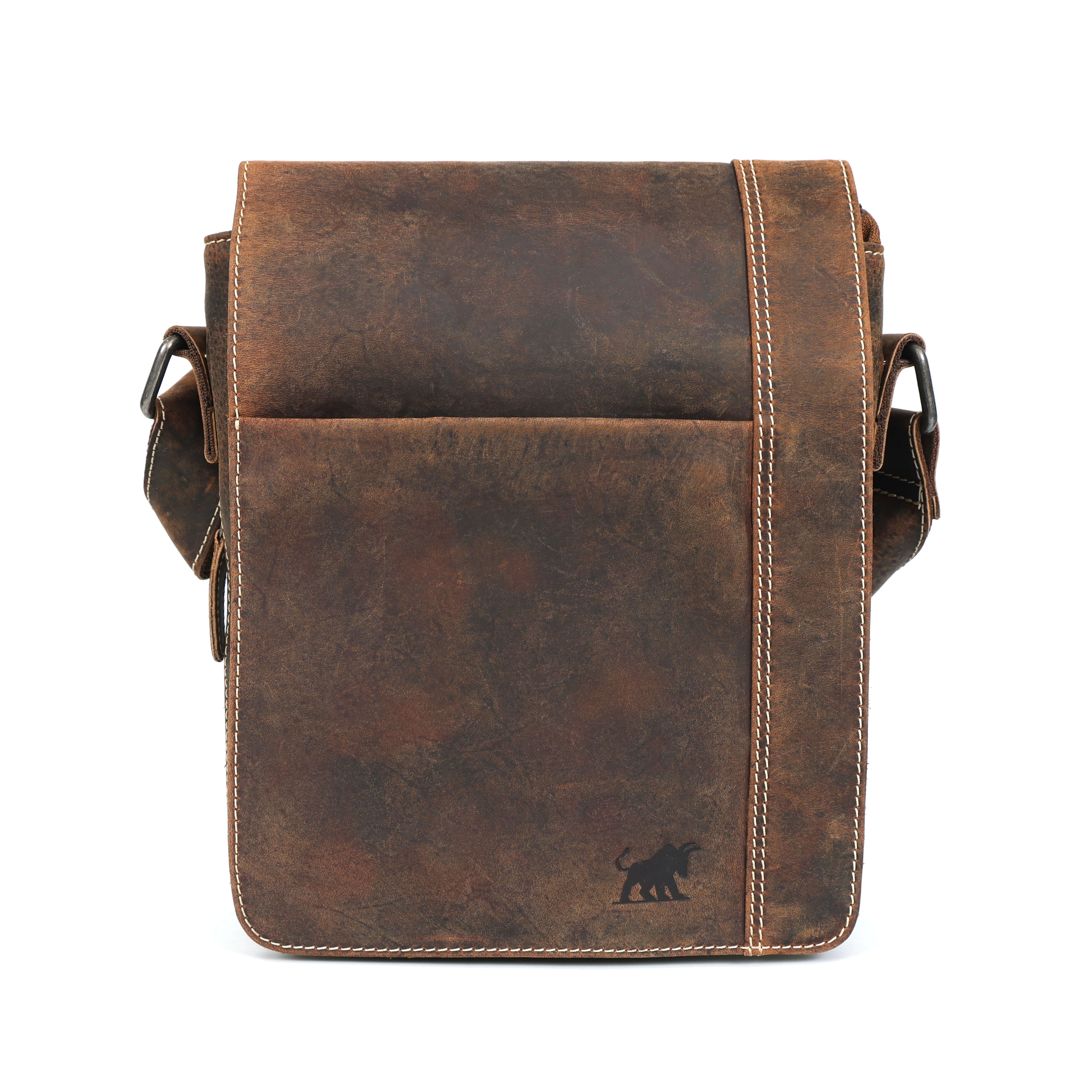 Noir Elite Leather Messenger| Compact Zip Pouch | GM Leather Bag(el-gm-111)