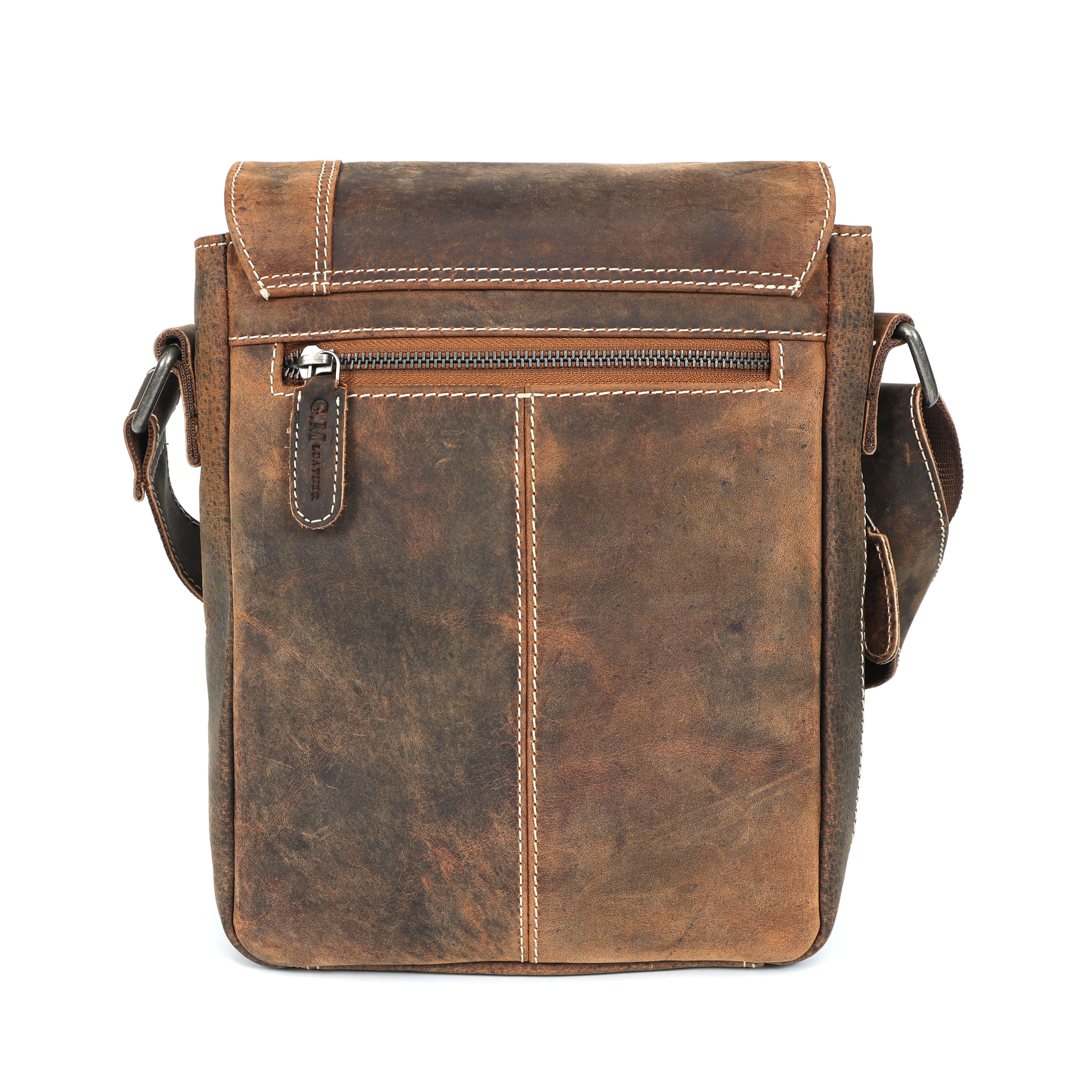 Noir Elite Leather Messenger| Compact Zip Pouch | GM Leather Bag(el-gm-111)