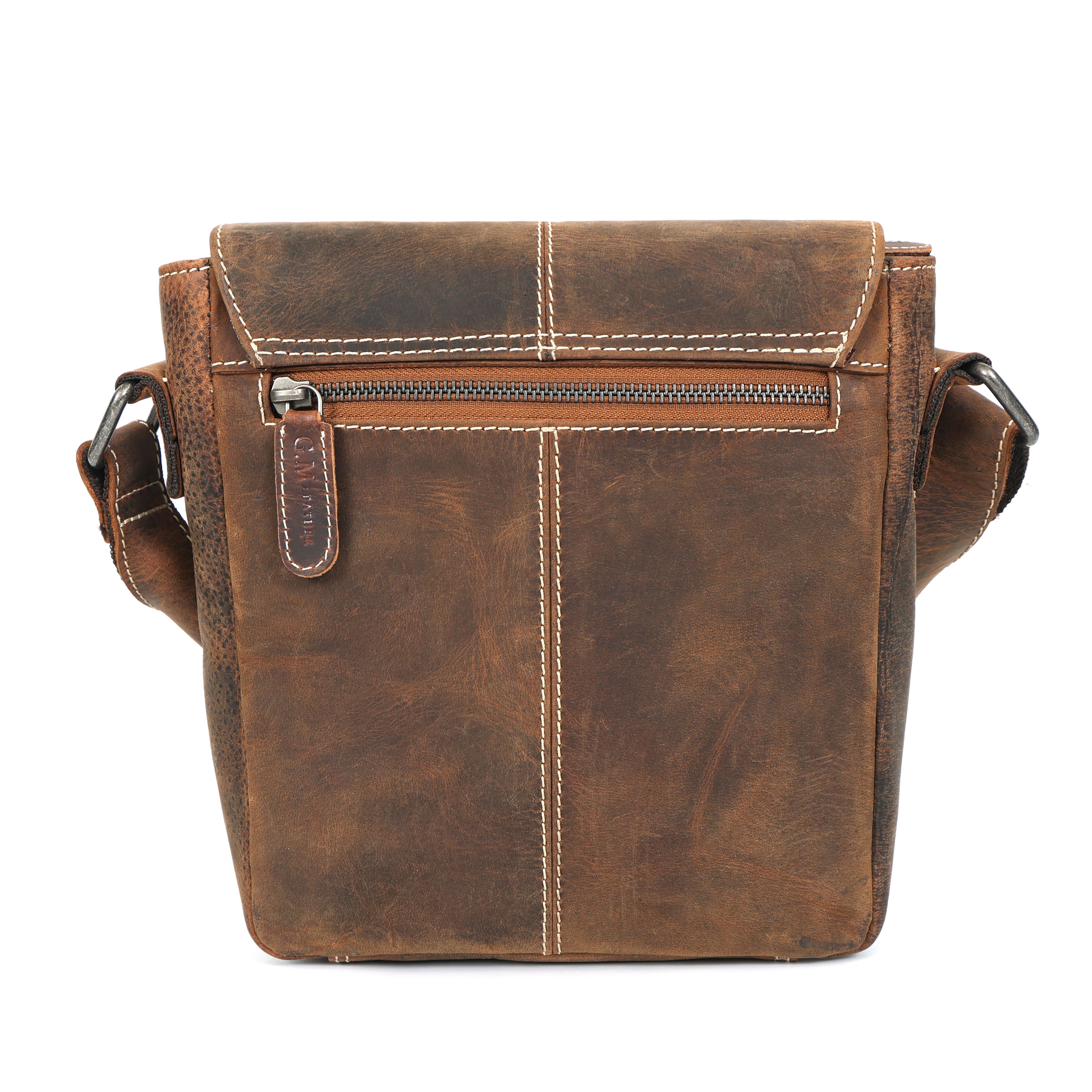 Hunter Leather Messenger Bag | Rustic Brown Satchel(151-V)