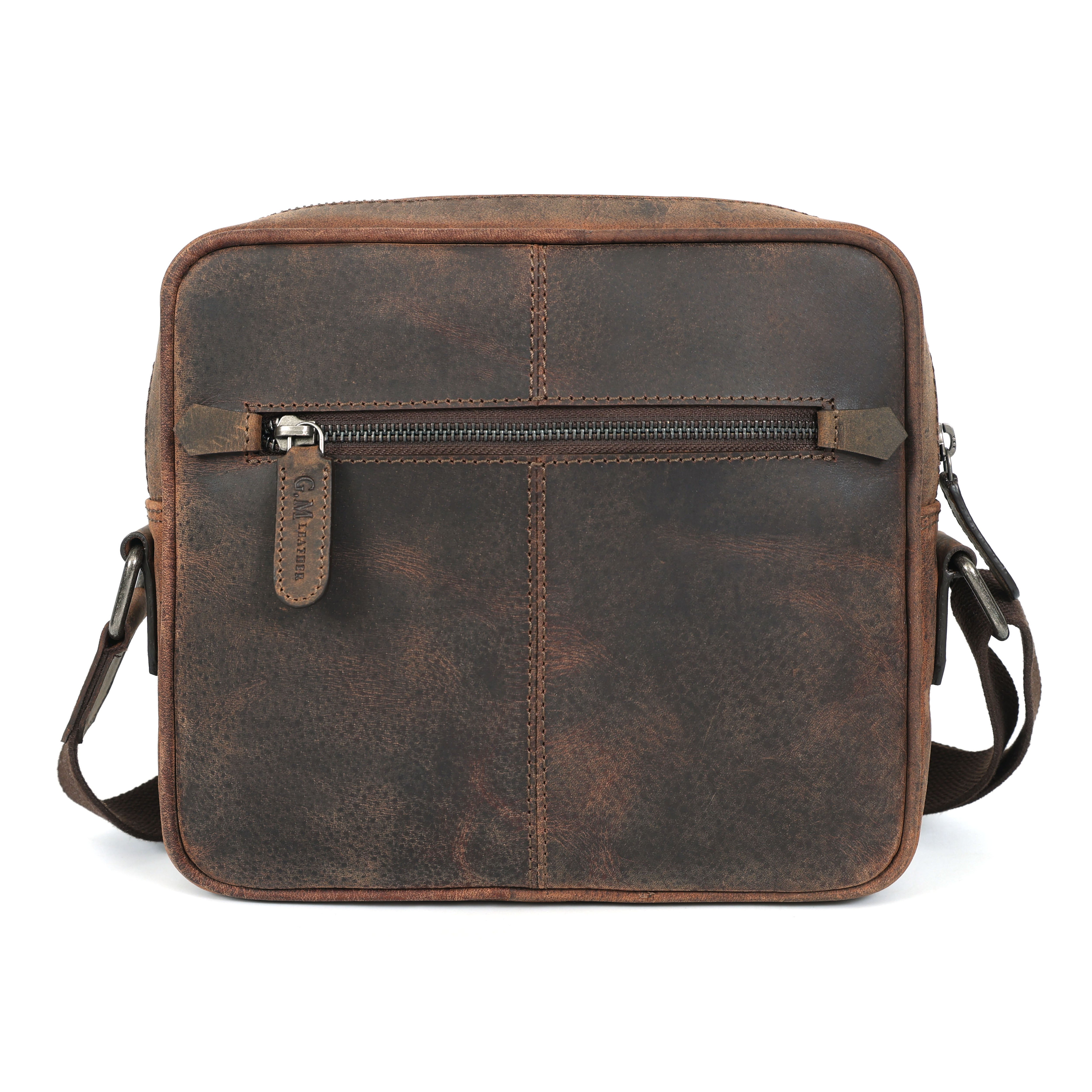 GM Leather | Premium Dark Brown & Hunter Brown Cross-Body Bag NZ