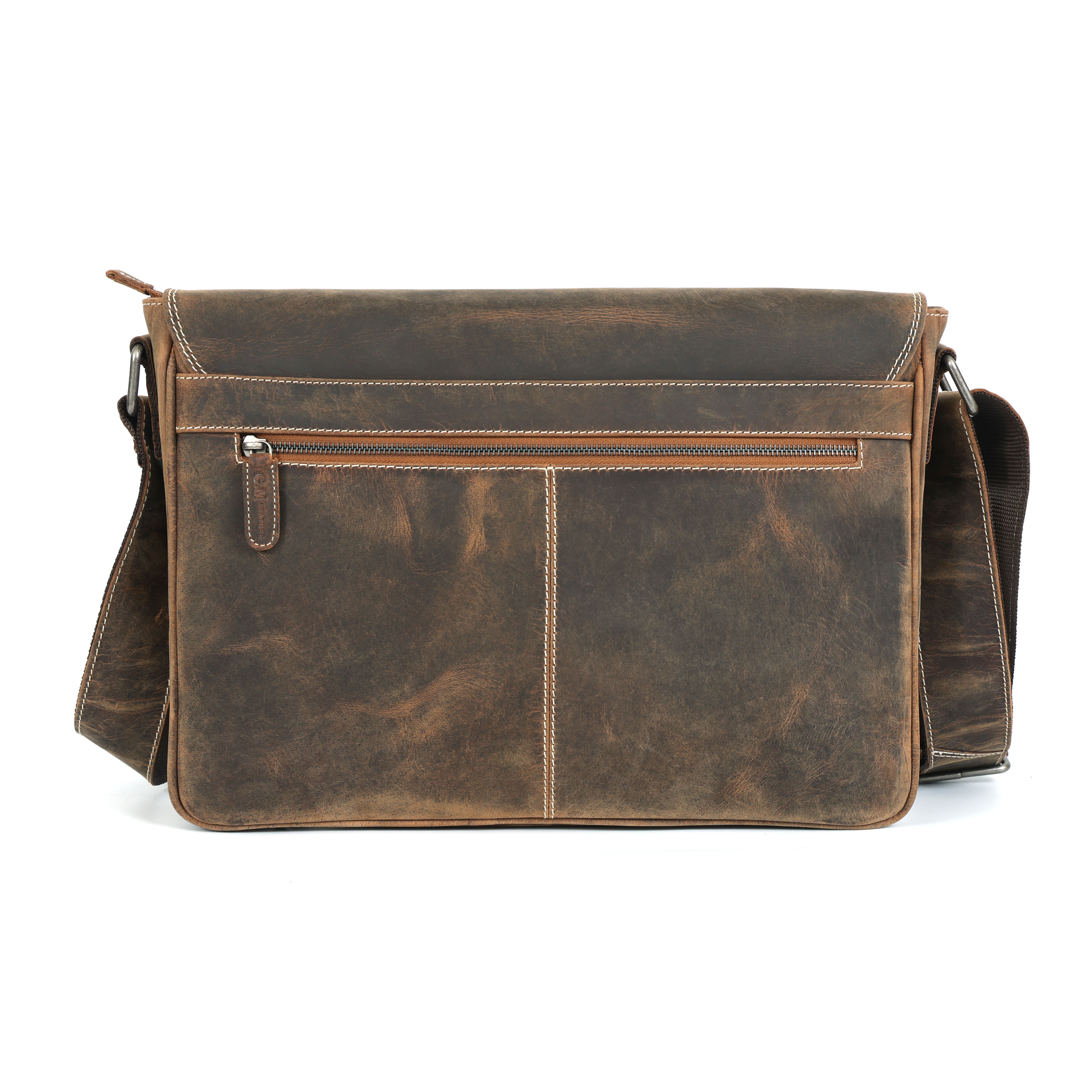 HunterCraft Prestige Full-Grain Leather Messenger Bag 14"(EL-GM-129 V)