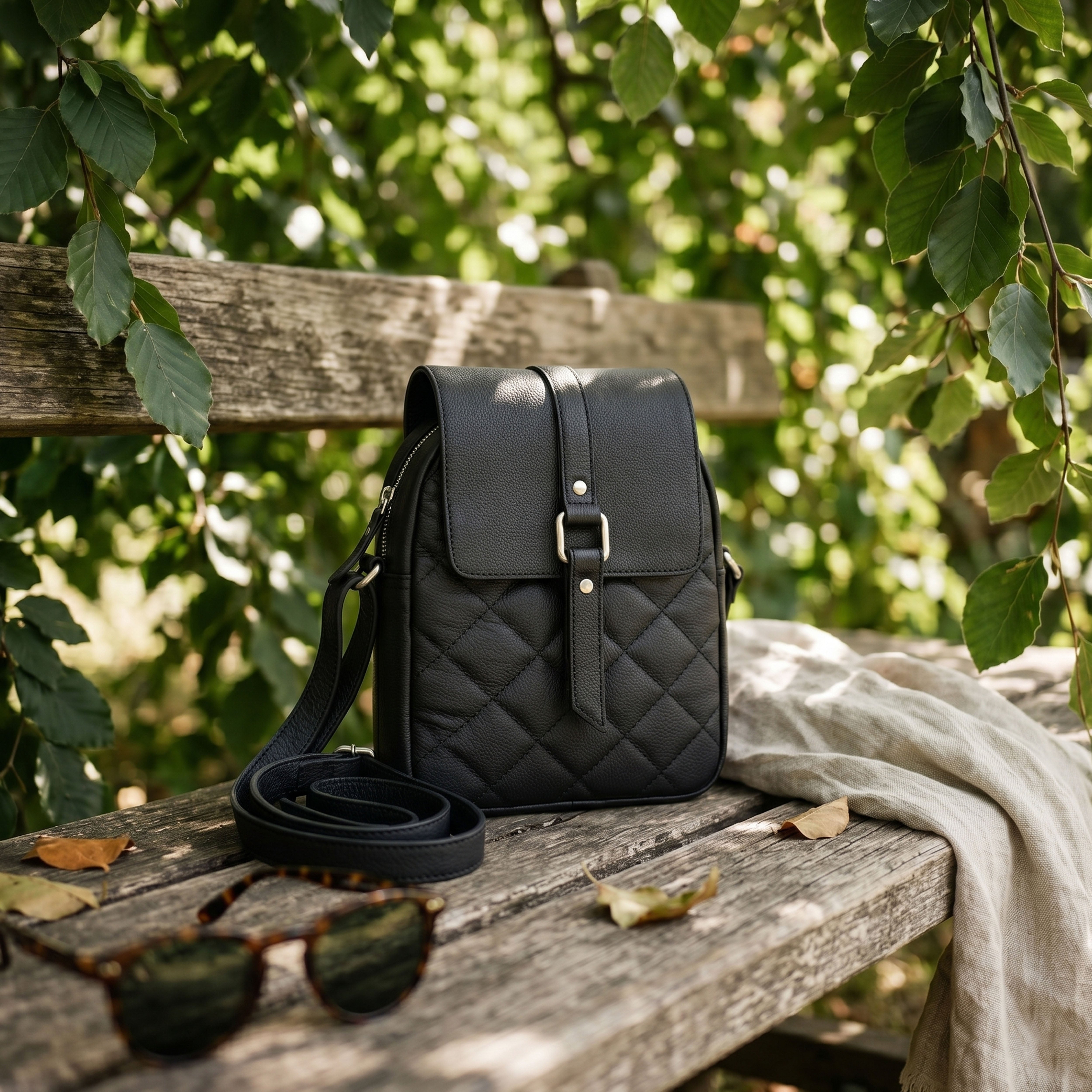 Premium Black Leather Sling Bag | Genuine Leather Crossbody Bag| Durable & Stylish NZ & AU(EL-GM-41F)