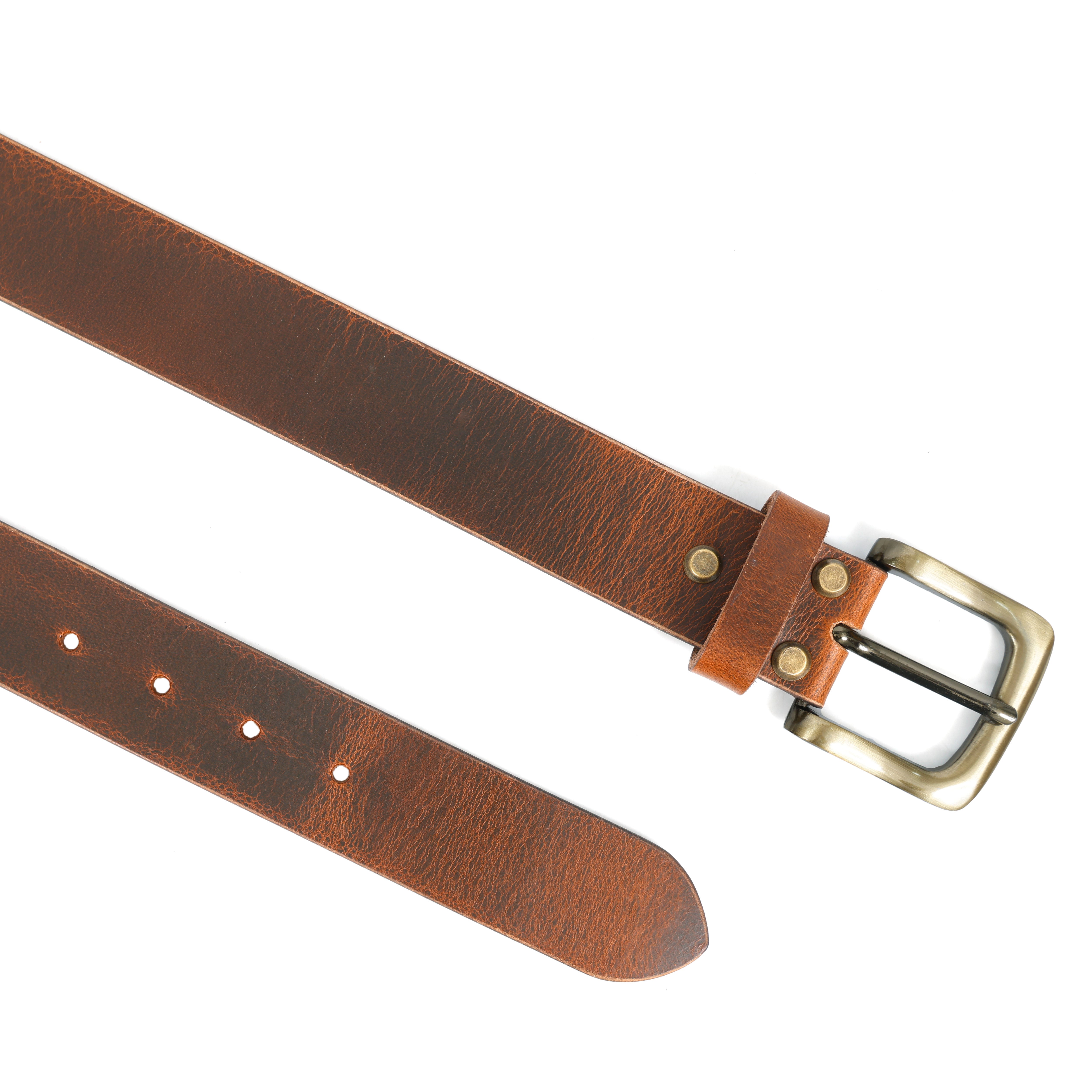 The Onyx Buckle Full Grain Leather Belt – Waxed Tan