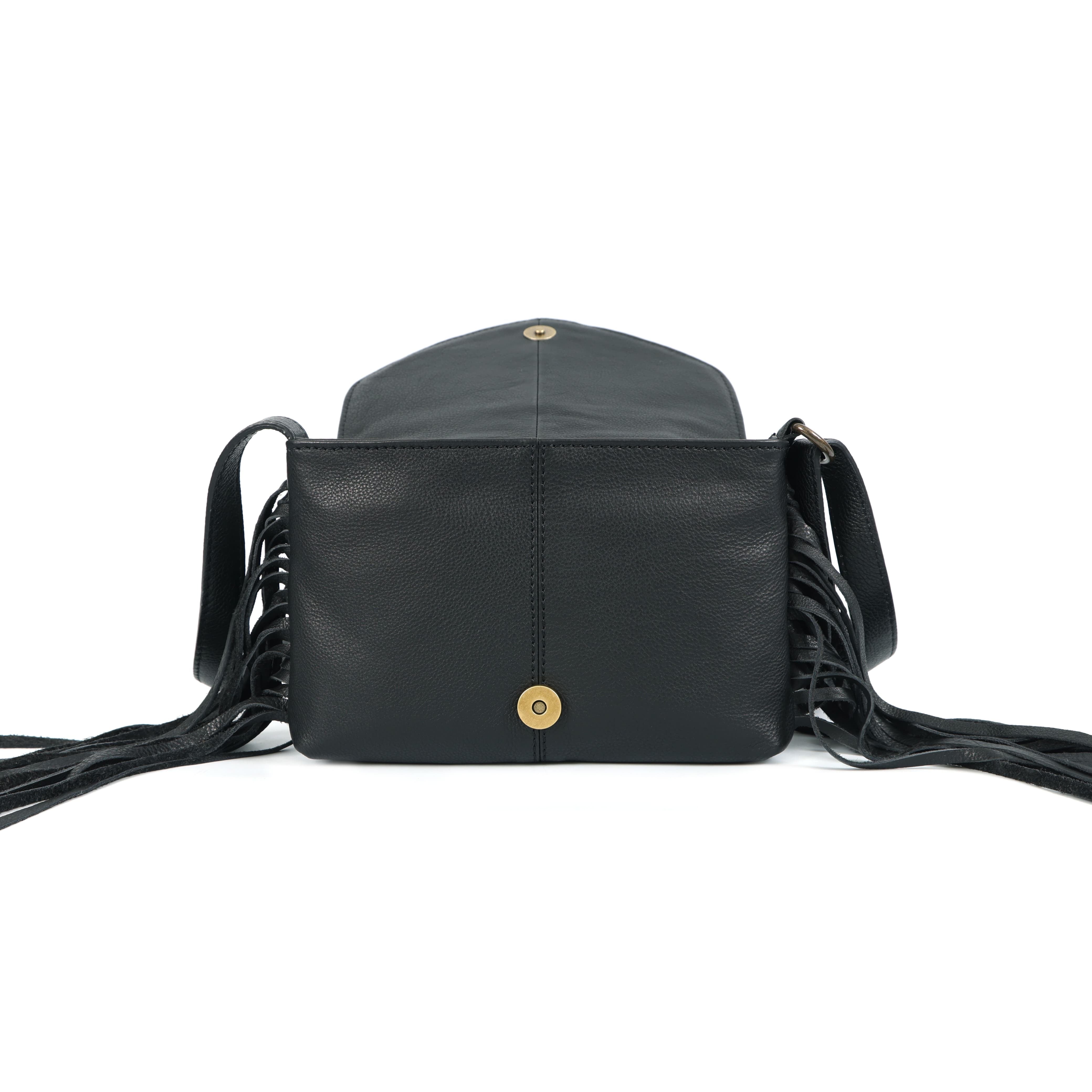 Coachella Sling | Boho Fringe Crossbody with Hand-Tooled Design(EL-GM-48-ON )