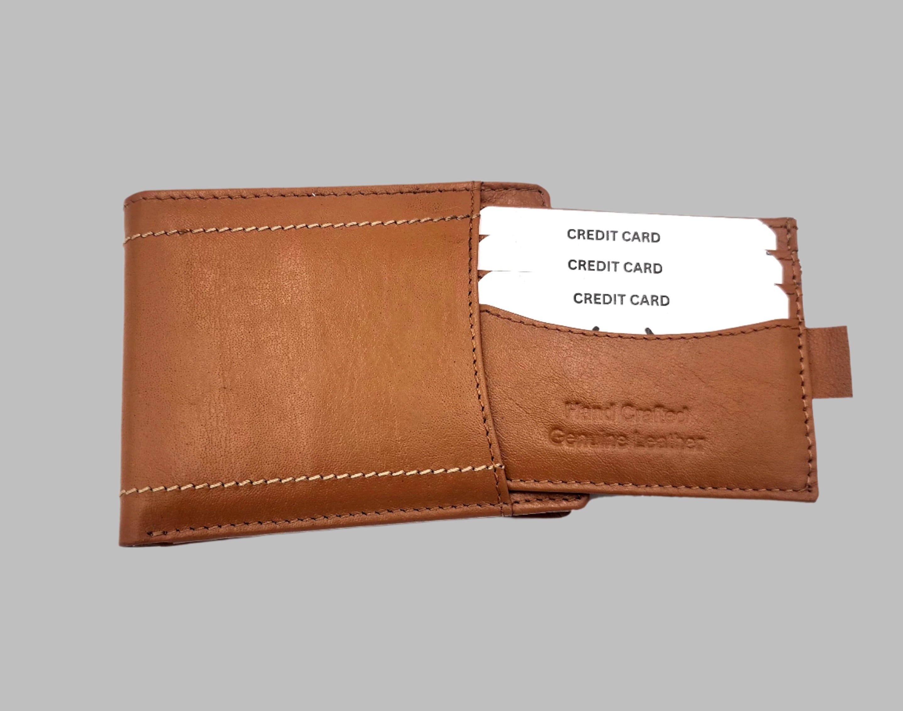 Beige Stitched wallet with detachable card holder(204) (Wallet NZ)