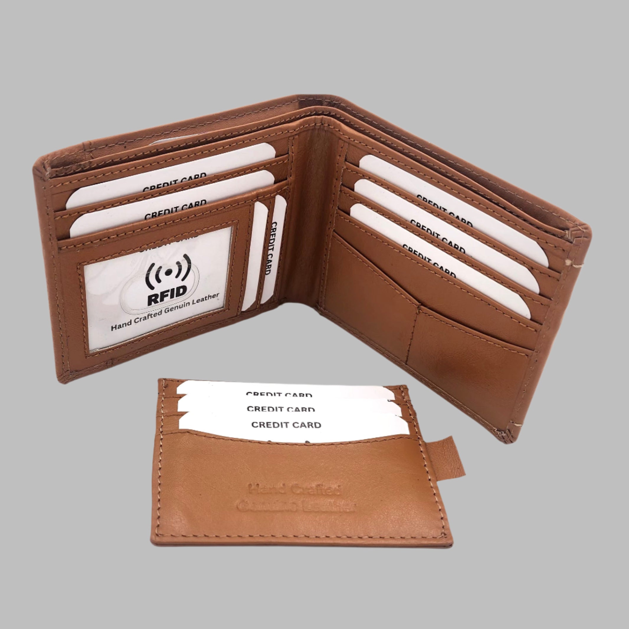 Beige Stitched wallet with detachable card holder(204) (Wallet NZ)