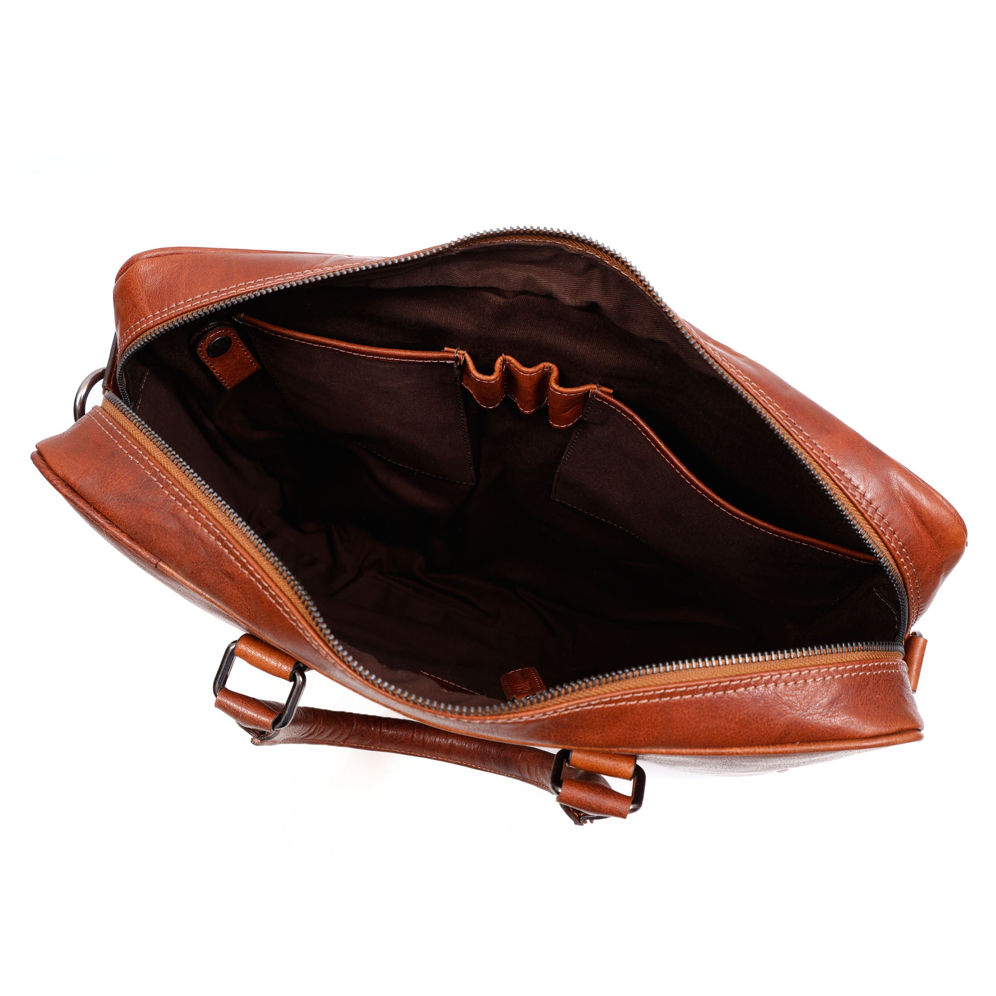 Brown Leather Briefcase | Classic Business Bag – GM Leather NZ(EL-GM-01-LT)