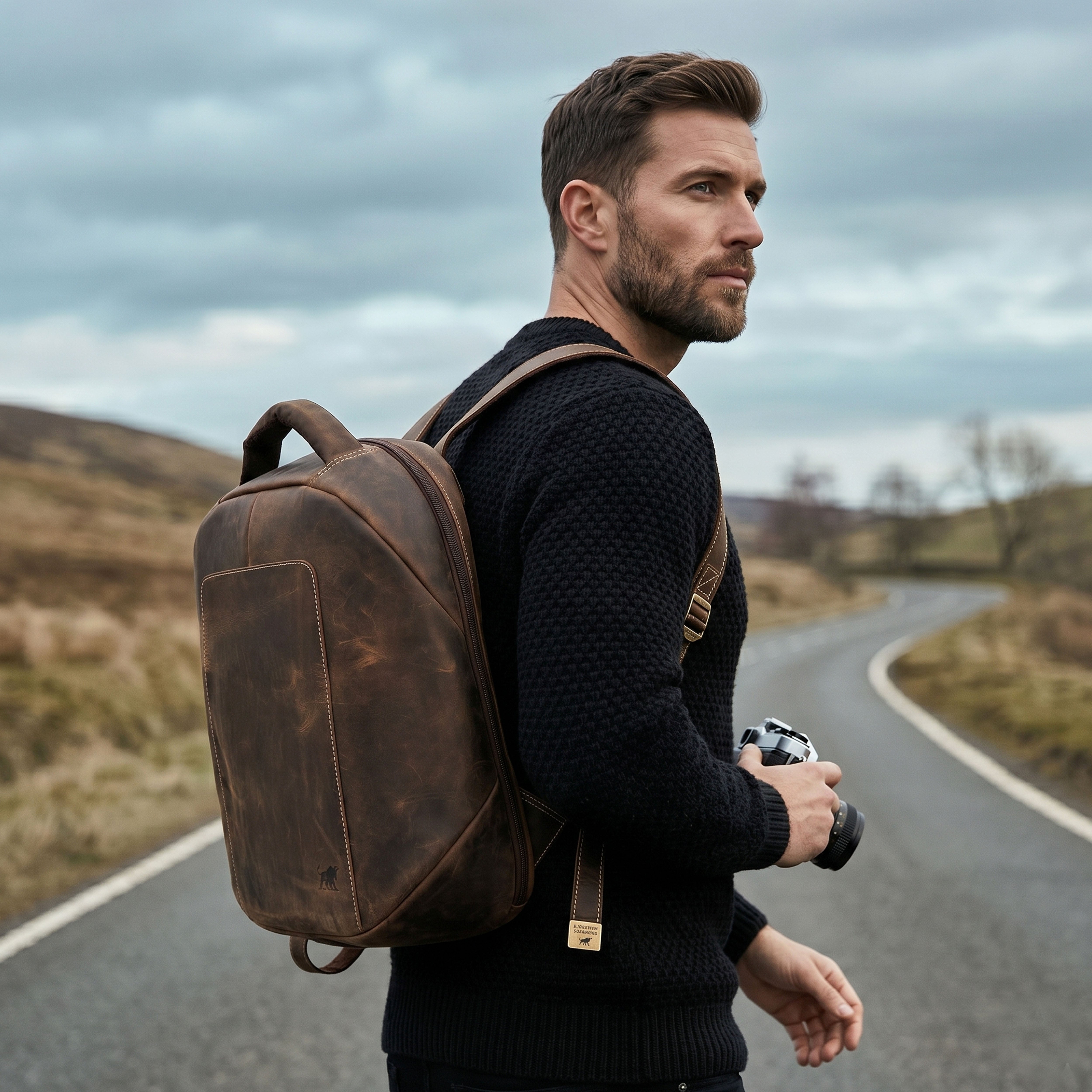 Heritage Hunter Leather Backpack - Premium Full-Grain Laptop Bag