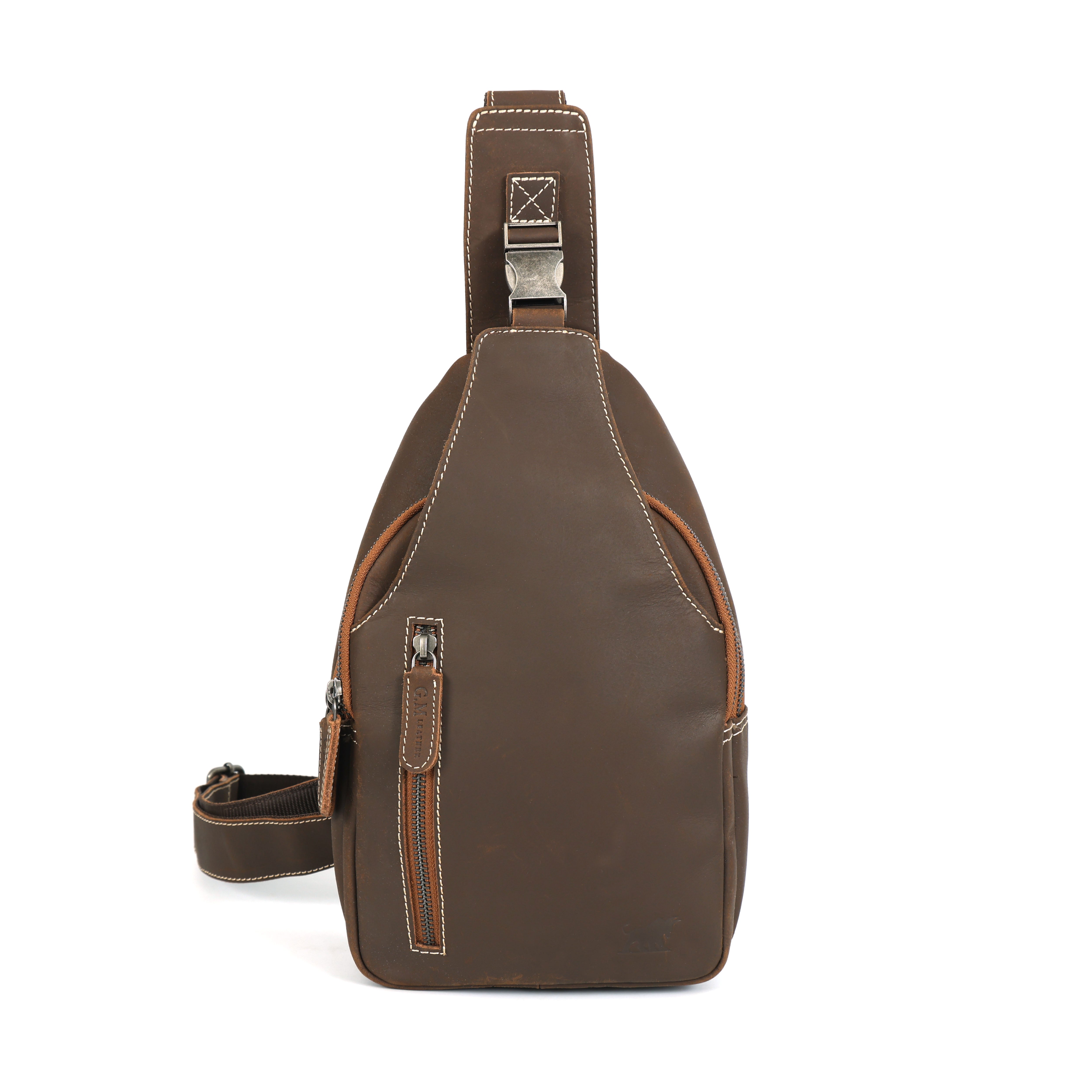 Leather Crossbody Chest Bag GM Leather Travel(EL-GM-07-V)