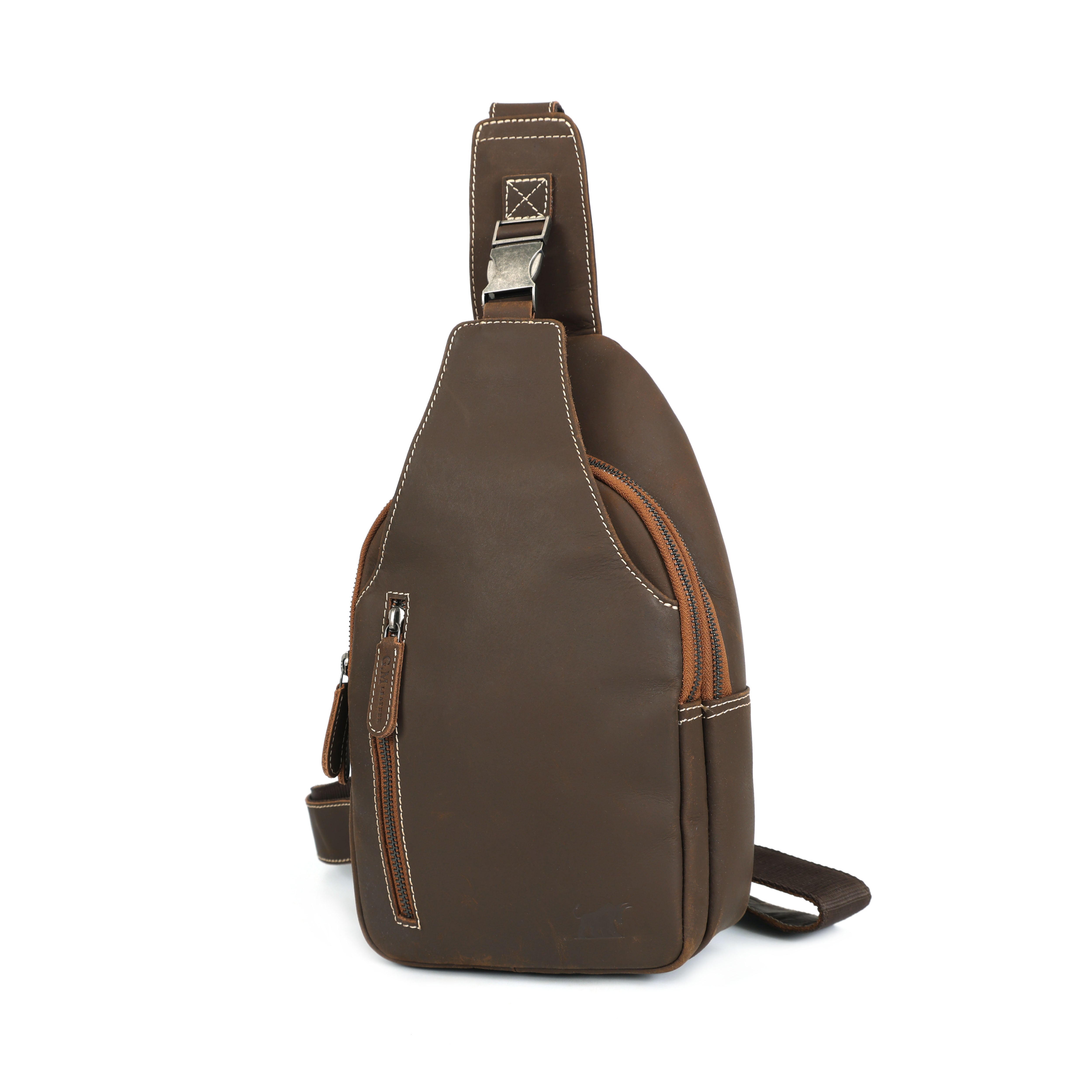 Leather Crossbody Chest Bag GM Leather Travel(EL-GM-07-V)