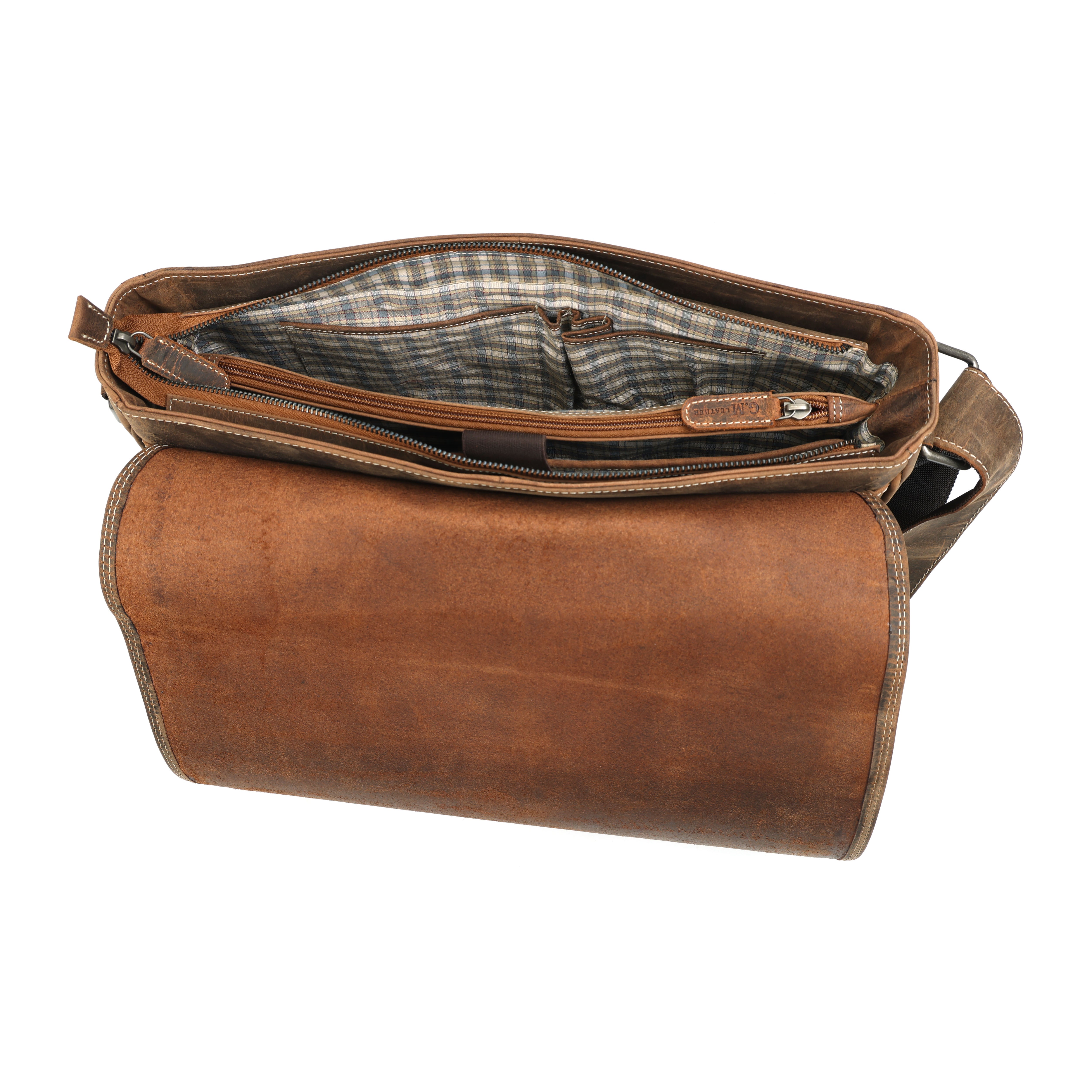 HunterCraft Prestige Full-Grain Leather Messenger Bag 14"(EL-GM-129 V)