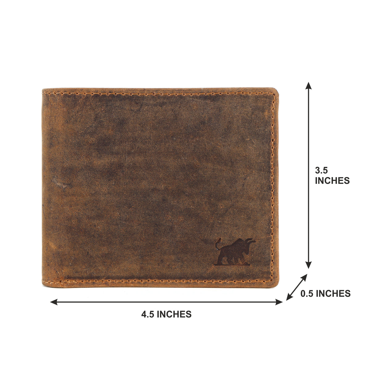 GM Leather Men's Distressed Hunter Tab Wallet | RFID Slim(EL-GM-W15)