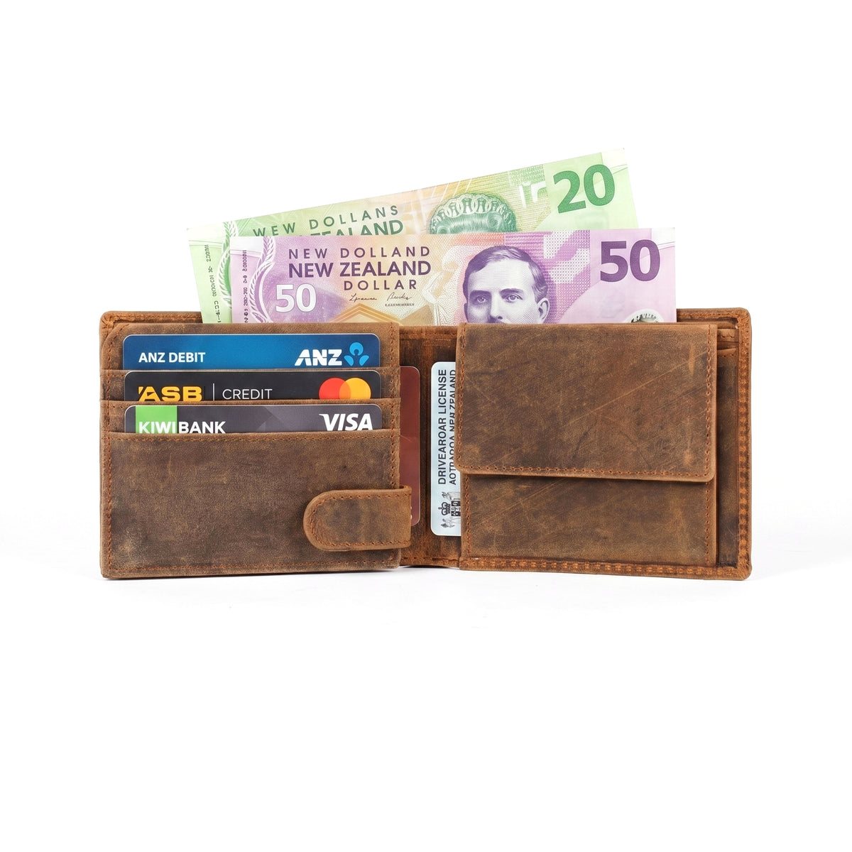 GM Leather Men's Vintage Hunter Bifold Wallet | RFID Leather(EL-GM-W4)