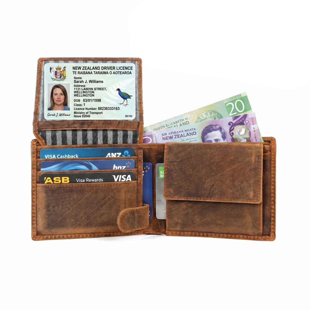 GM Leather Men's Vintage Hunter Bifold Wallet | RFID Leather(EL-GM-W4)