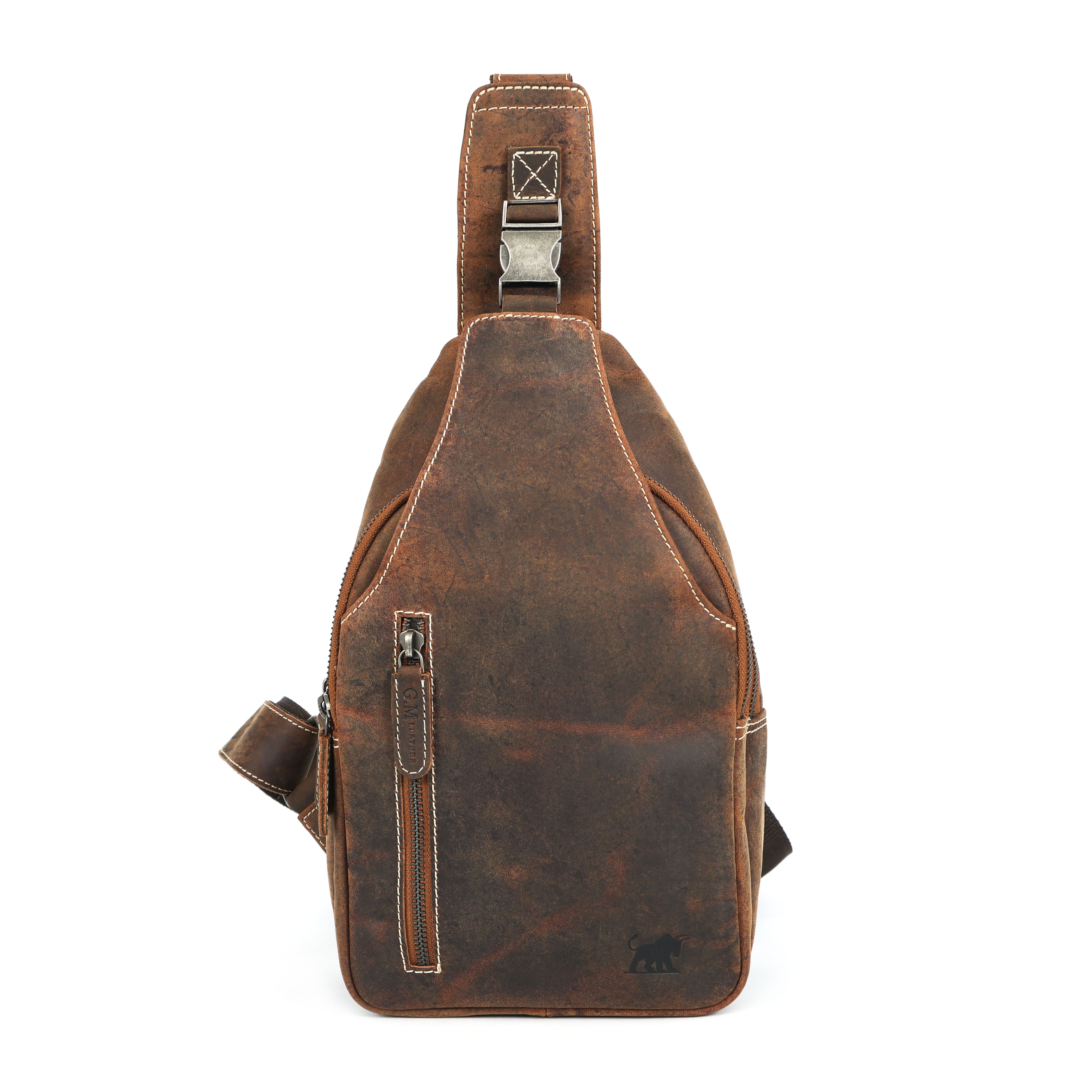 Leather Crossbody Chest Bag GM Leather Travel(EL-GM-07-V)