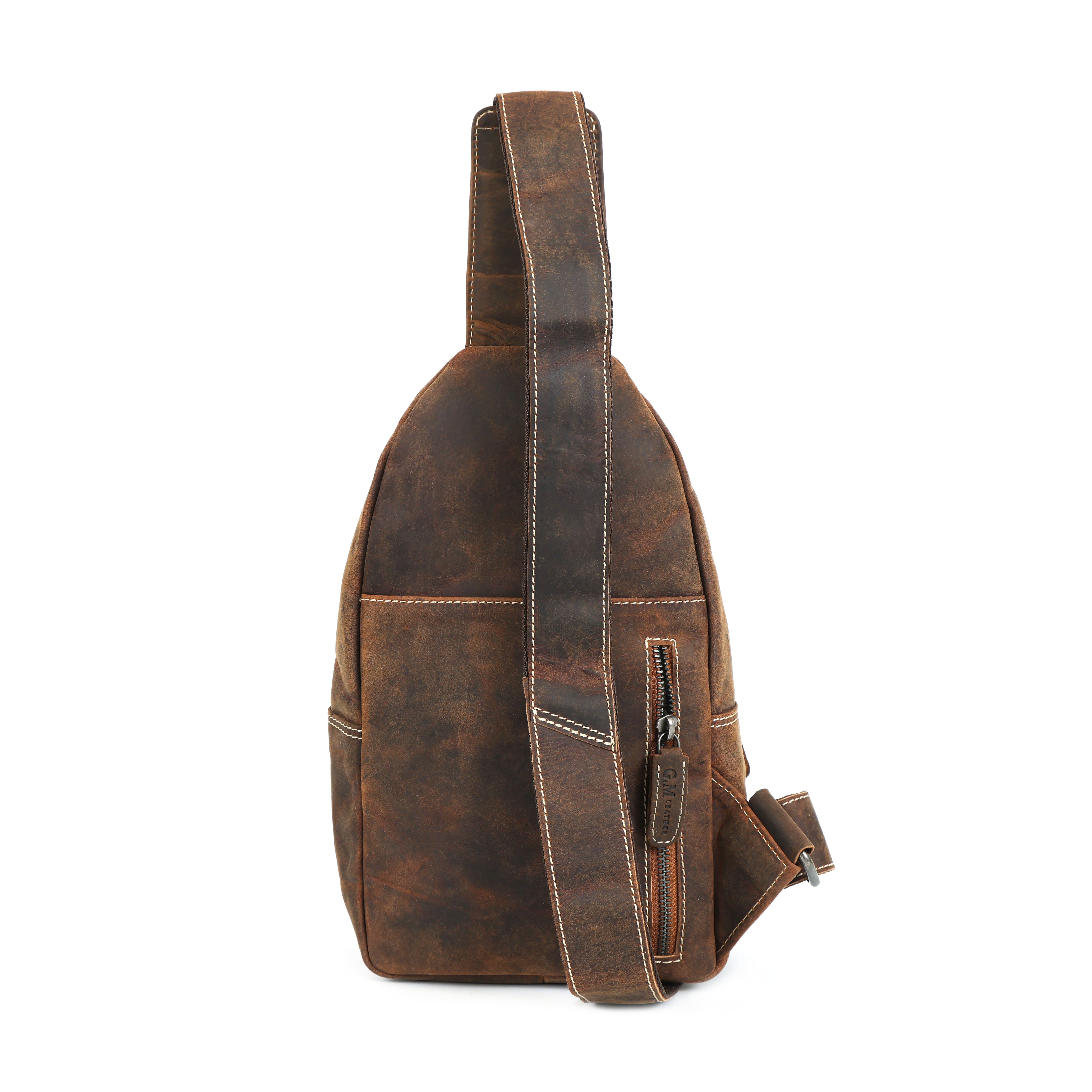 Leather Crossbody Chest Bag GM Leather Travel(EL-GM-07-V)