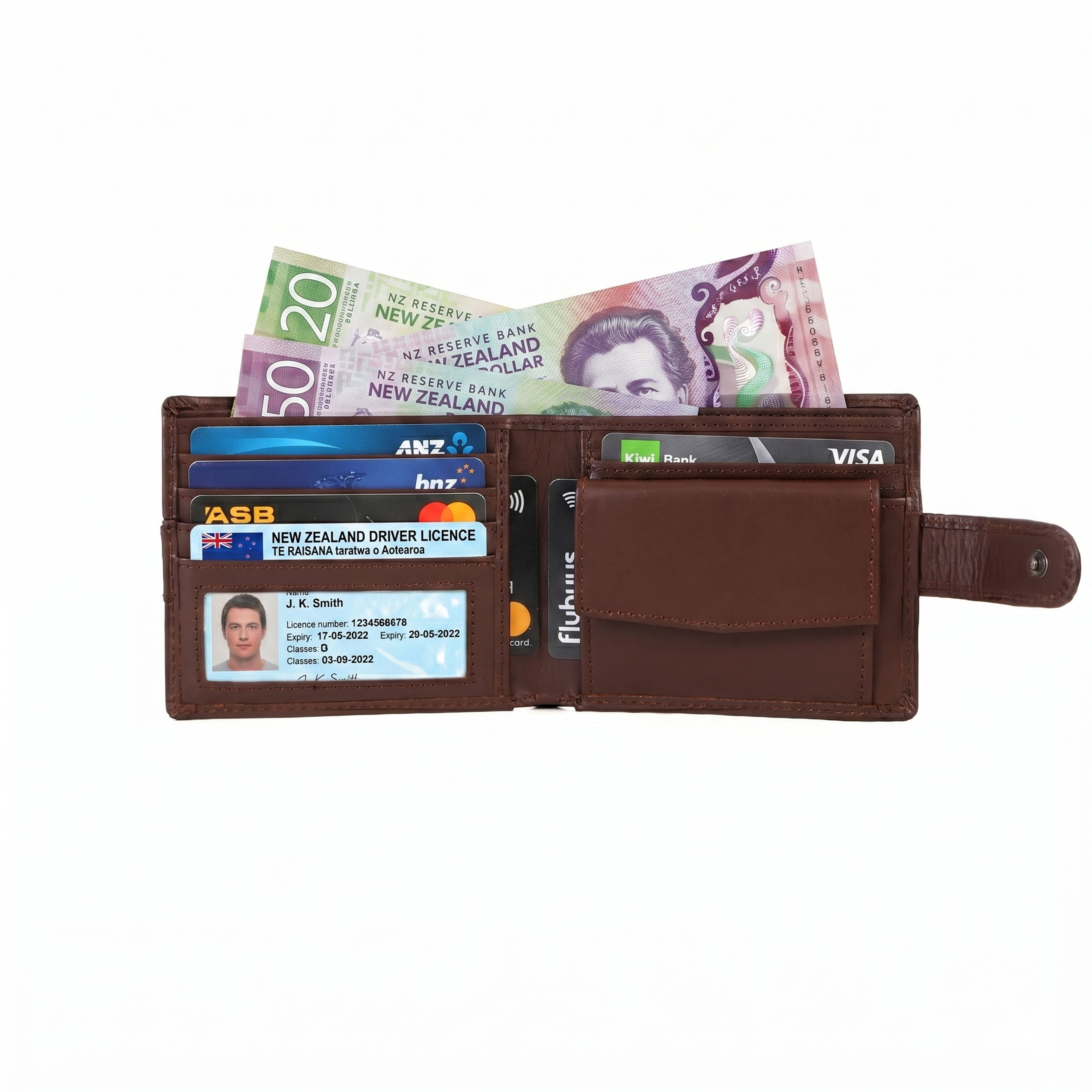 GM Leather Men's Hunter Trifold Wallet | Slim RFID Pass case(EL-GM-W22)