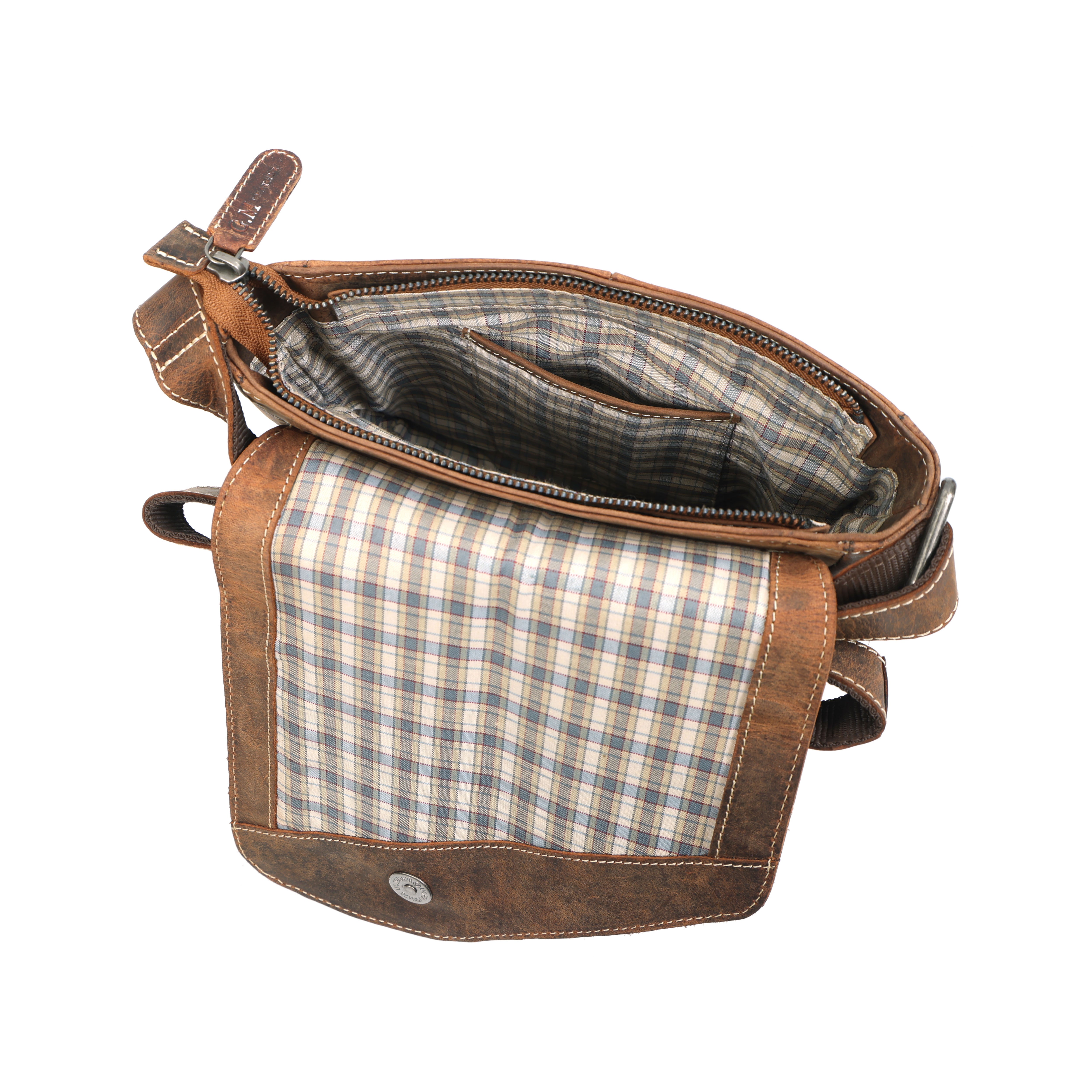 Hunter Leather Messenger Bag | Rustic Brown Satchel(151-V)