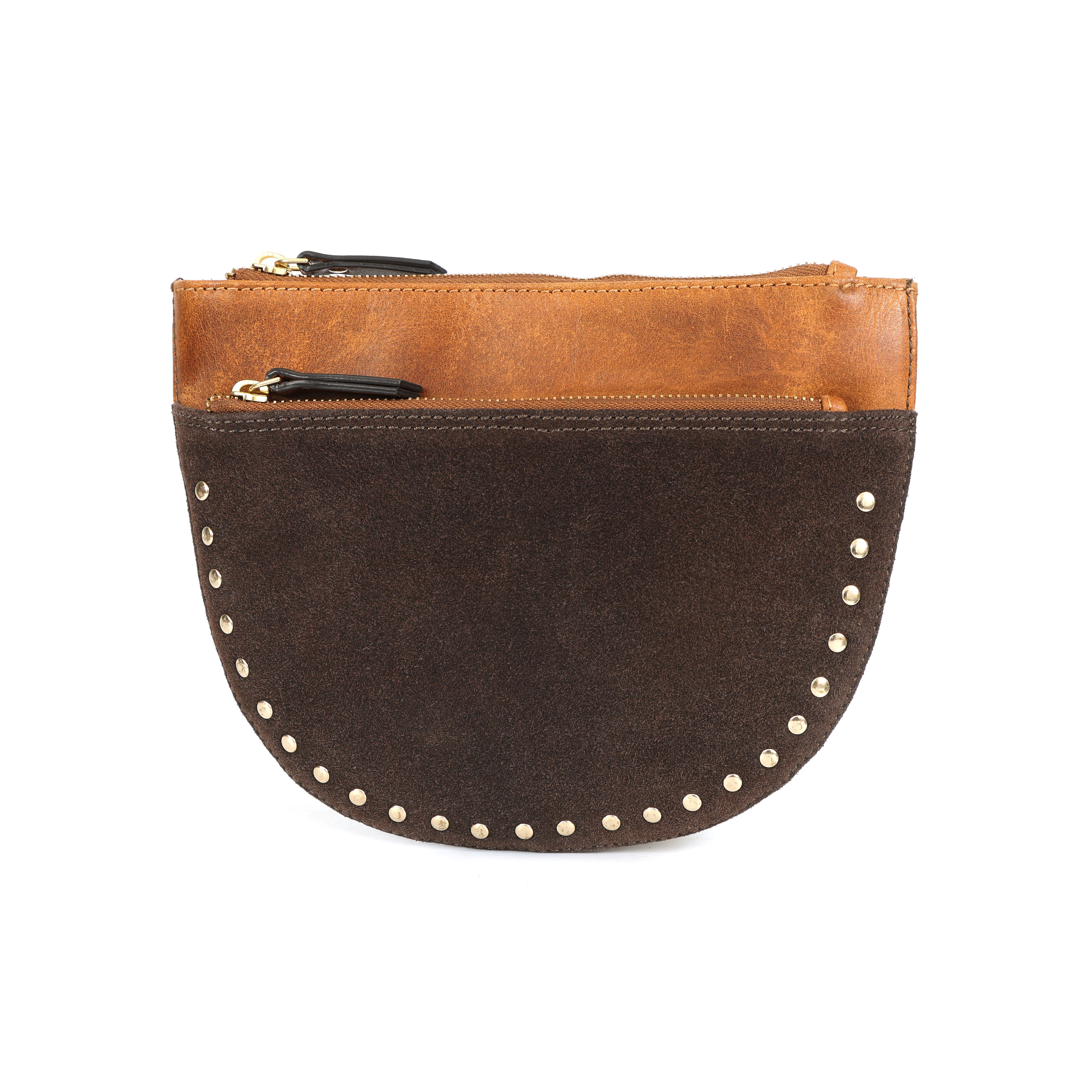 Luxe Dual-Tone Leather Crossbody Belt Bag – Elite Craft(433-E)