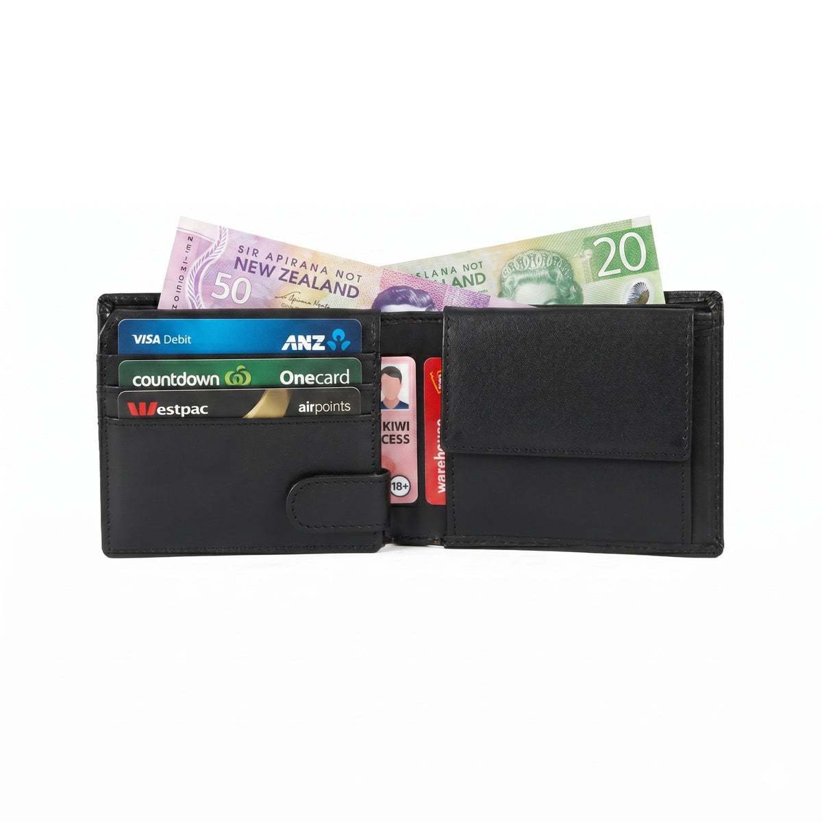 GM Leather Men's Classic Black Bifold Wallet | RFID Passcase(EL-GM-W4)