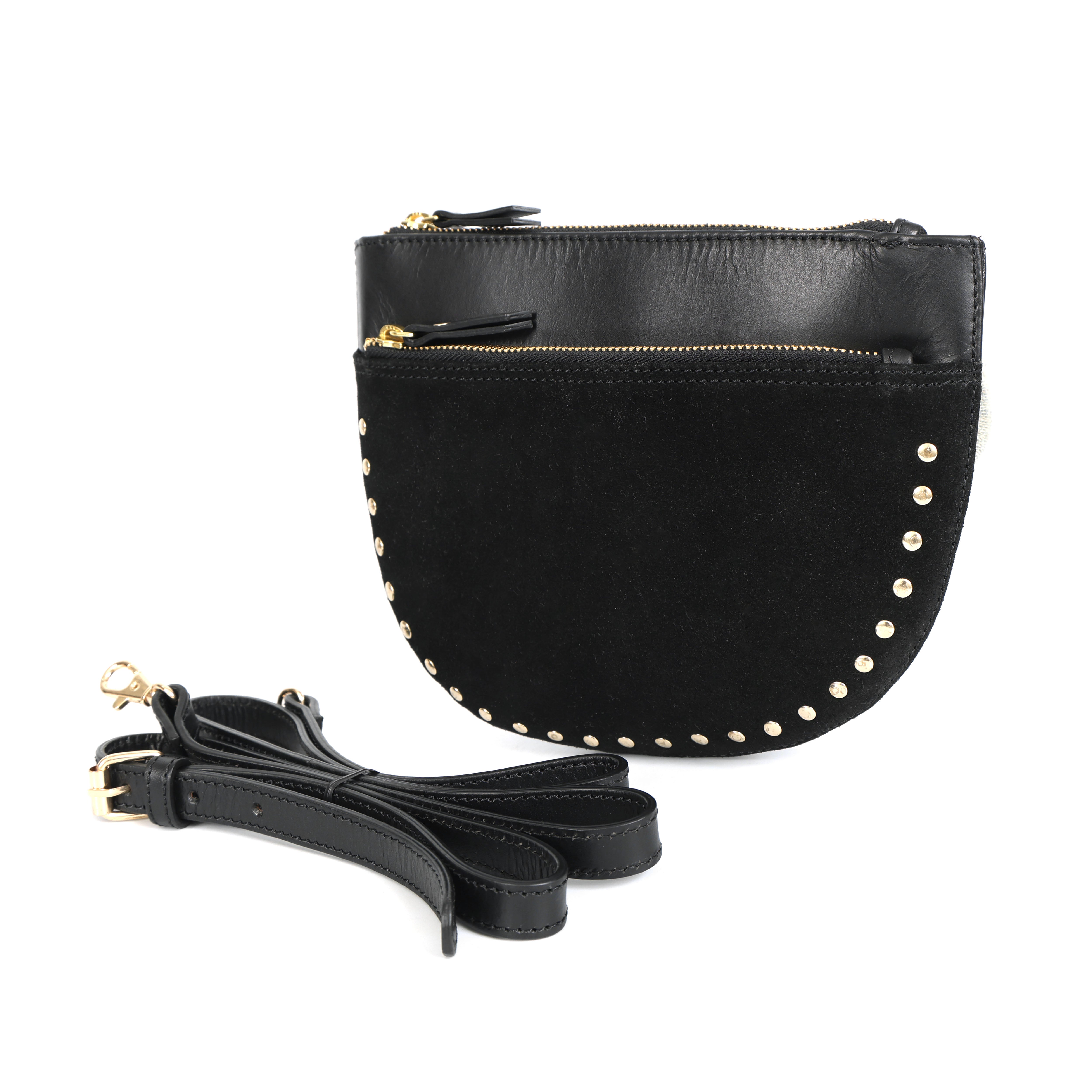 Luxe Dual-Tone Leather Crossbody Belt Bag – Elite Craft(433-E)