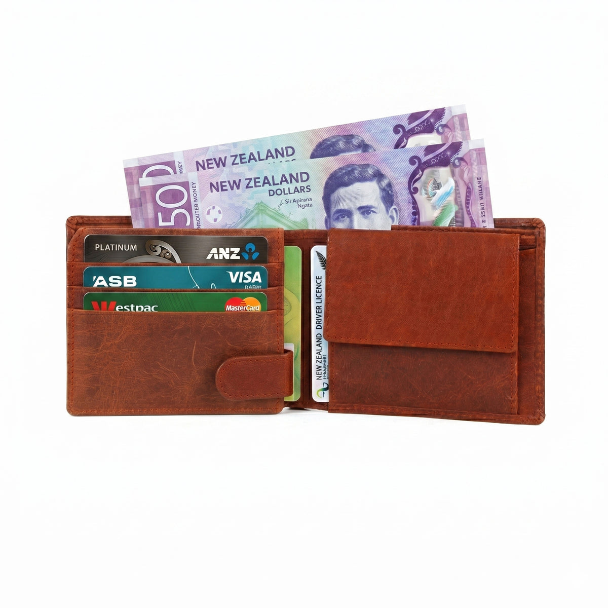 GM Leather Men's Classic Cognac Bifold Wallet | RFID(EL-GM-W4)