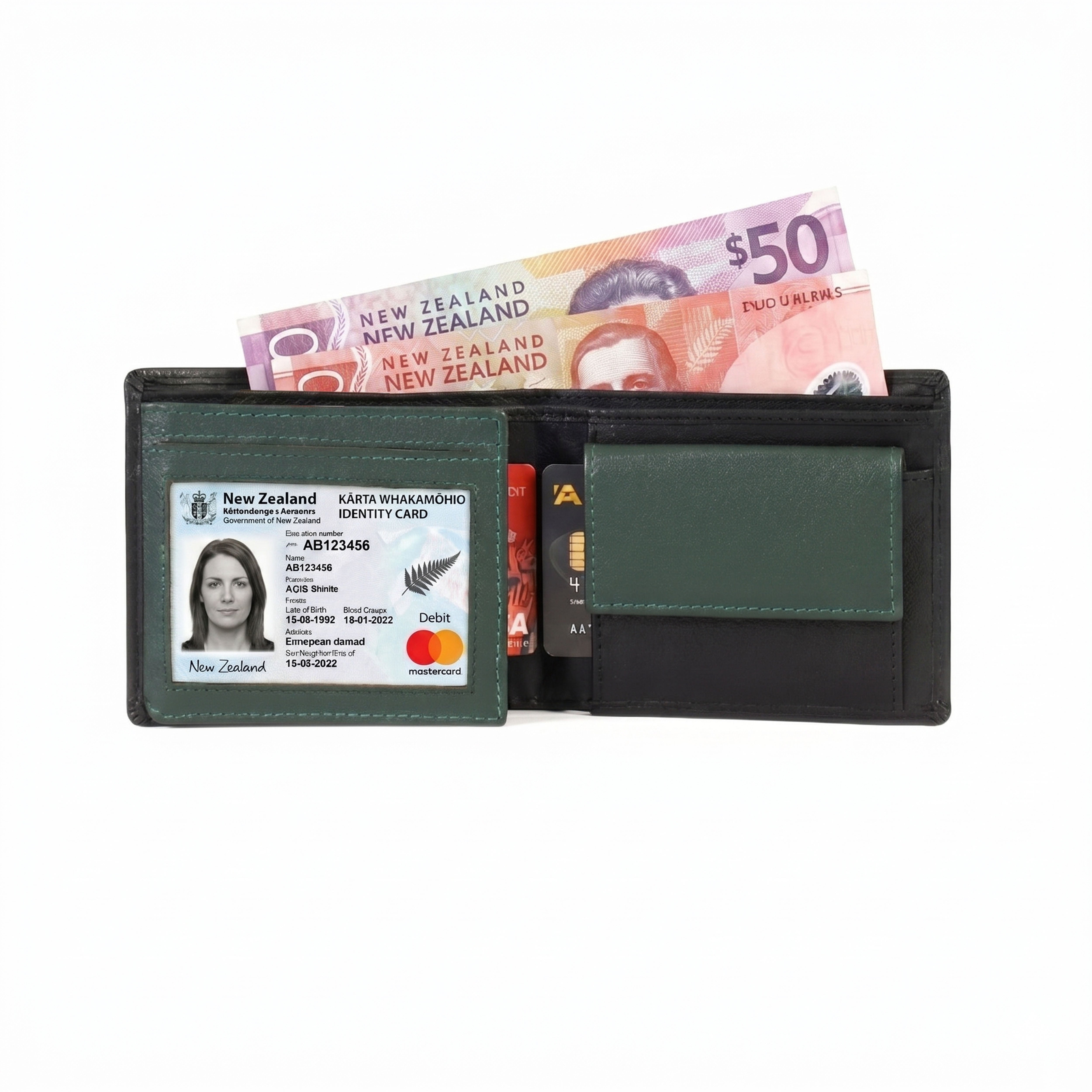 GM Leather Men's Two-Tone Bifold Wallet | RFID Passcase(EL-GM-W17)