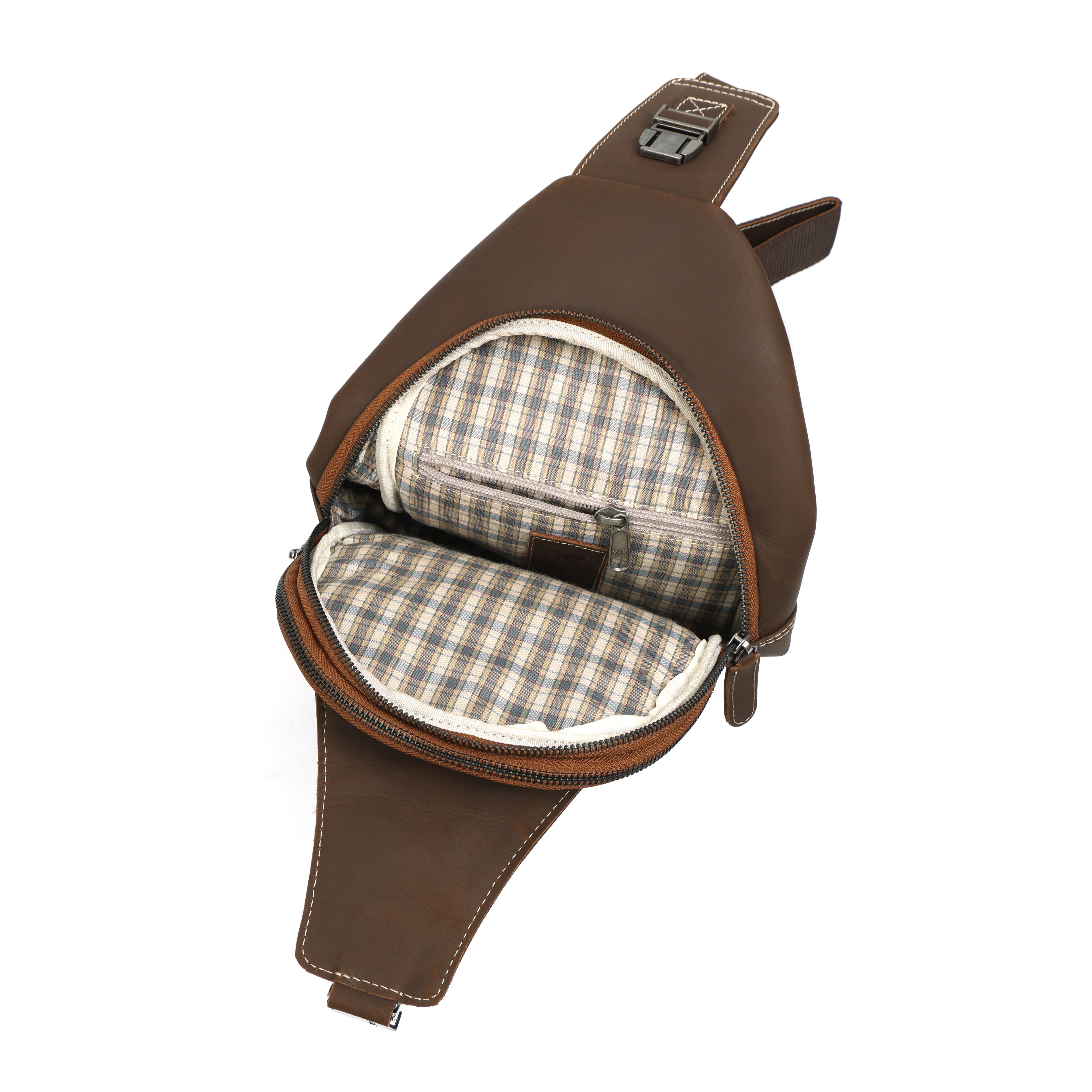 Leather Crossbody Chest Bag GM Leather Travel(EL-GM-07-V)