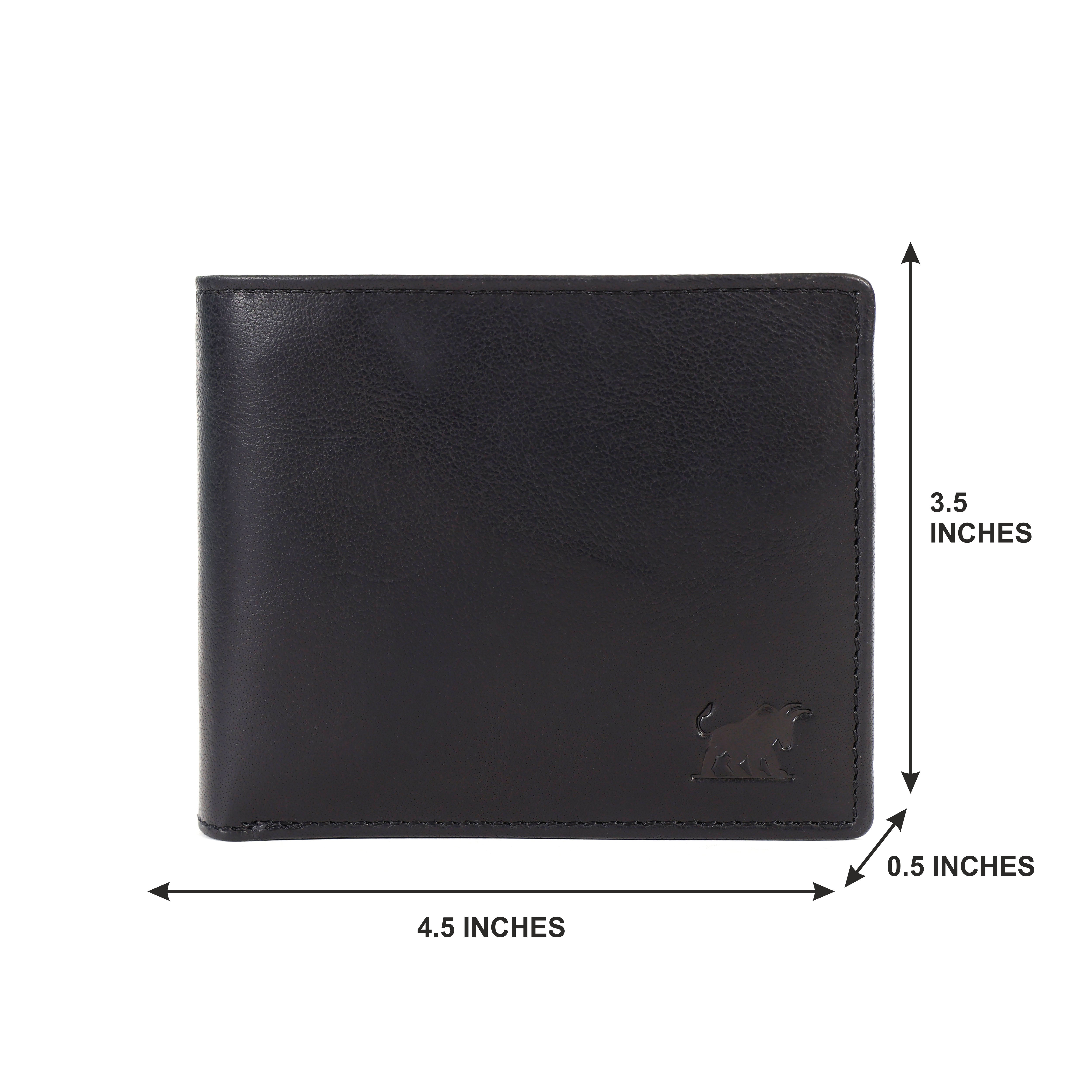 GM Leather RFID Black Leather Wallet(EL-GM-W18)