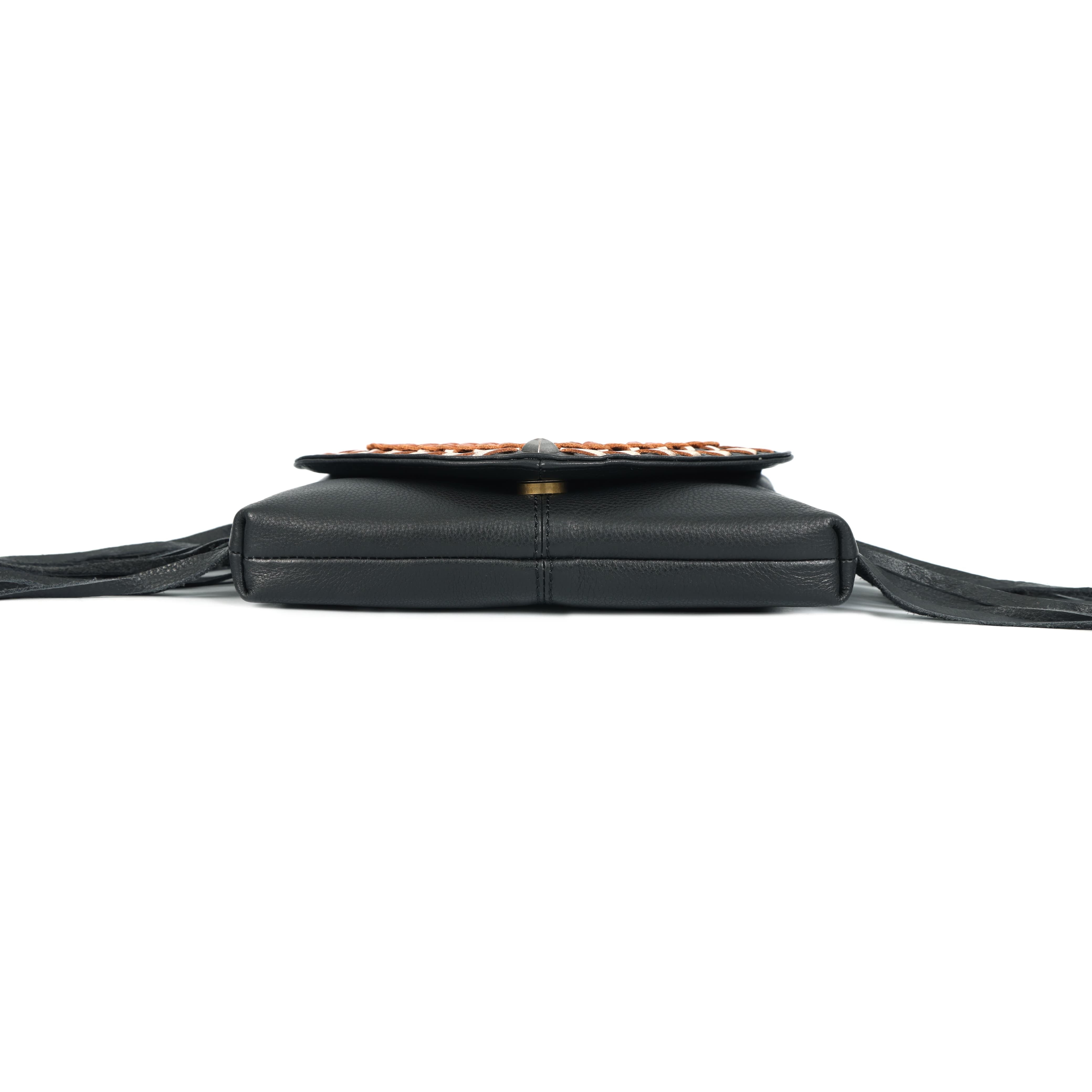 Coachella Sling | Boho Fringe Crossbody with Hand-Tooled Design(EL-GM-48-ON )