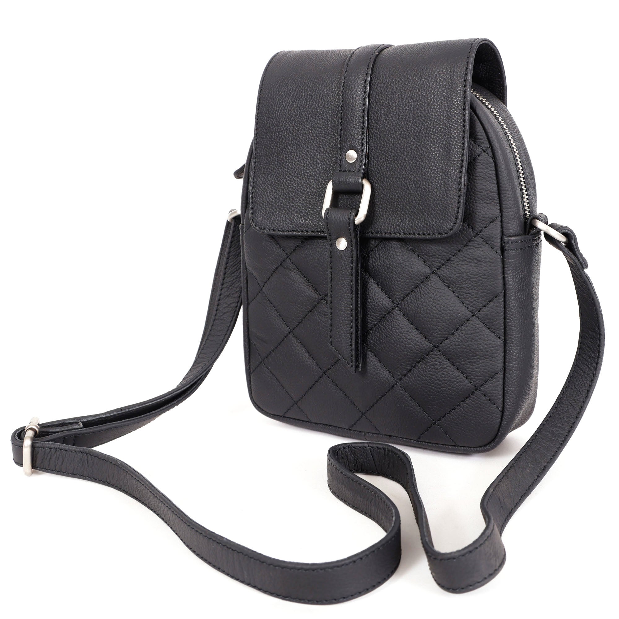 Premium Black Leather Sling Bag | Genuine Leather Crossbody Bag| Durable & Stylish NZ & AU(EL-GM-41F)