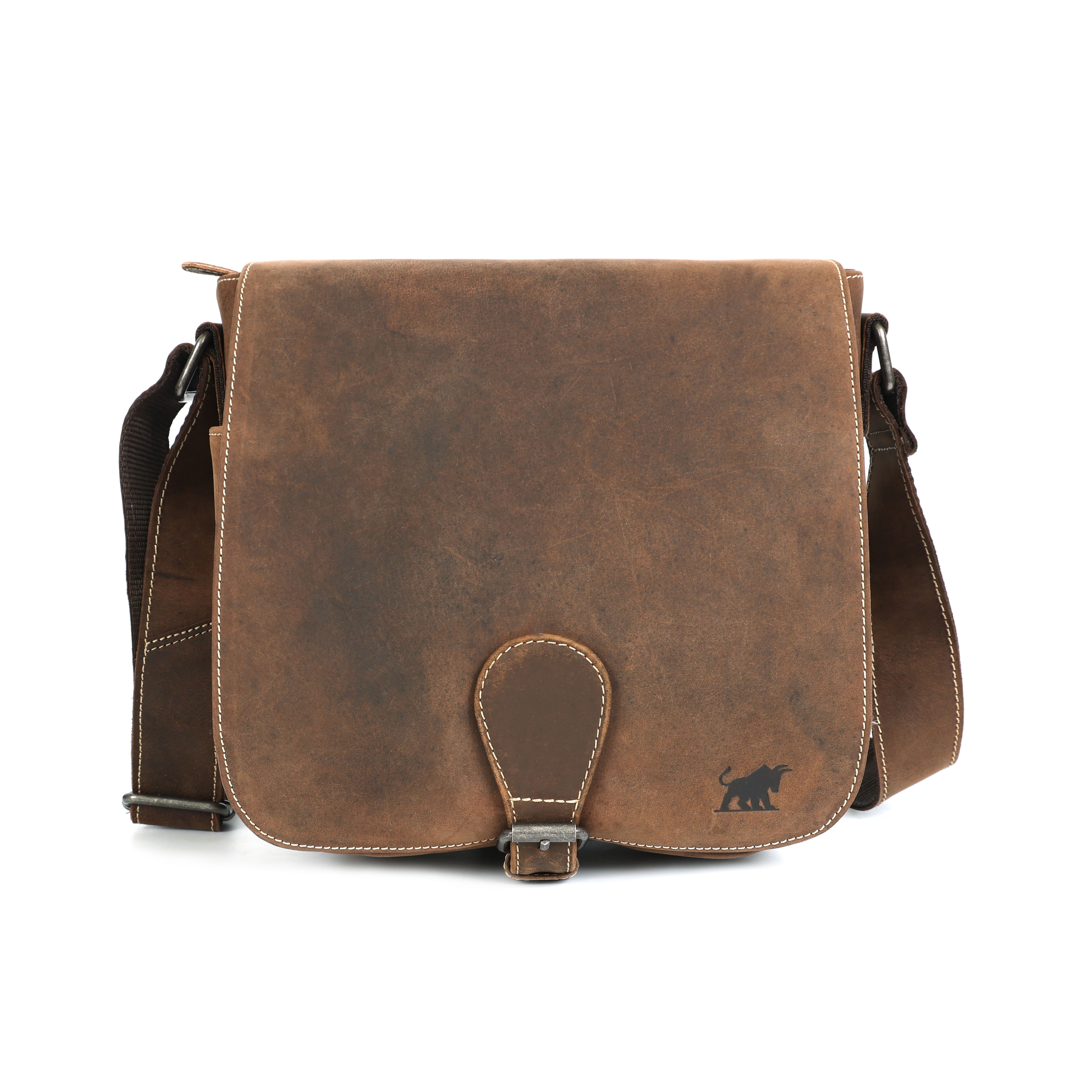 Vintage Distressed Leather Messenger Bag | Men's Satchel | GM Leather(el-gm-177)
