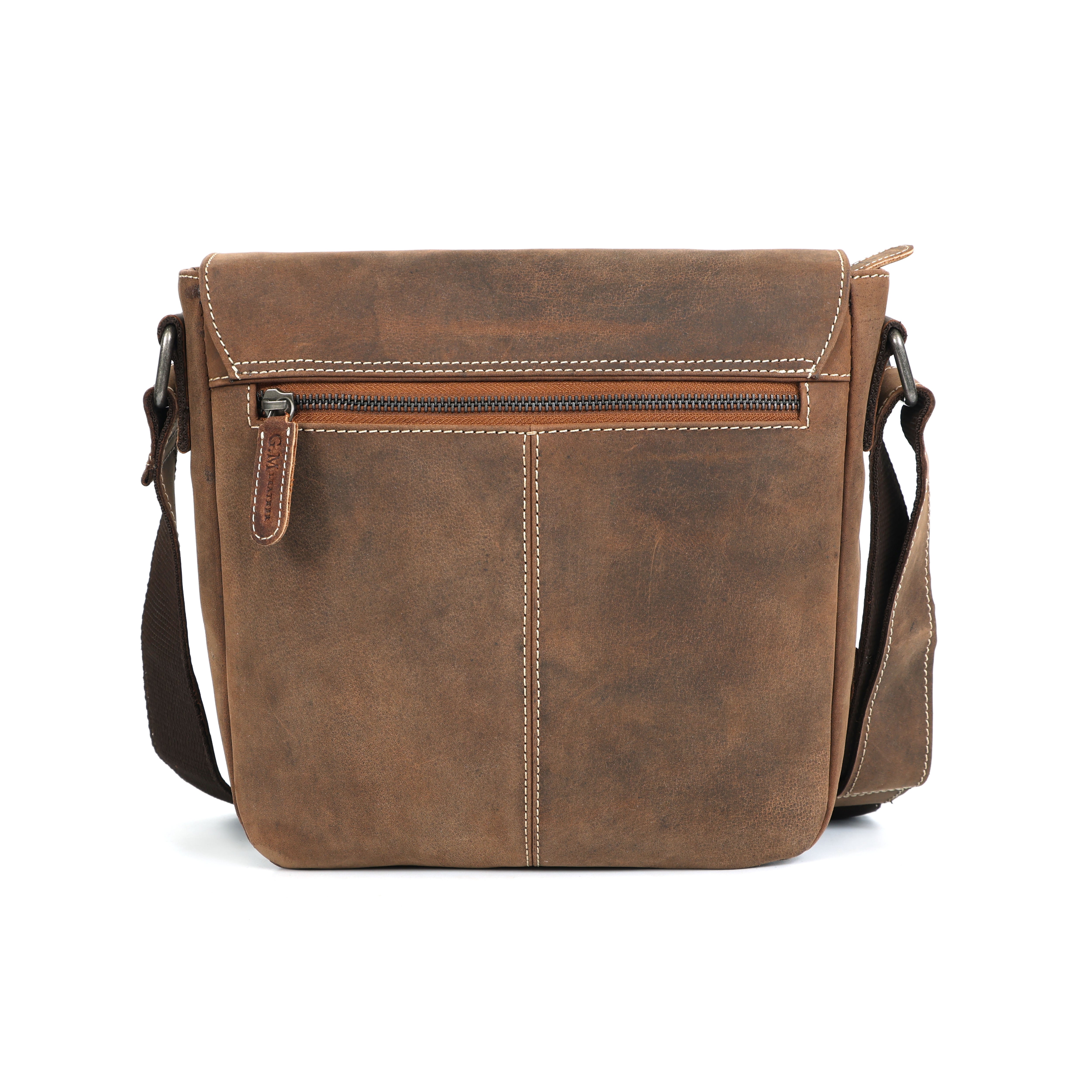 Vintage Distressed Leather Messenger Bag | Men's Satchel | GM Leather(el-gm-177)