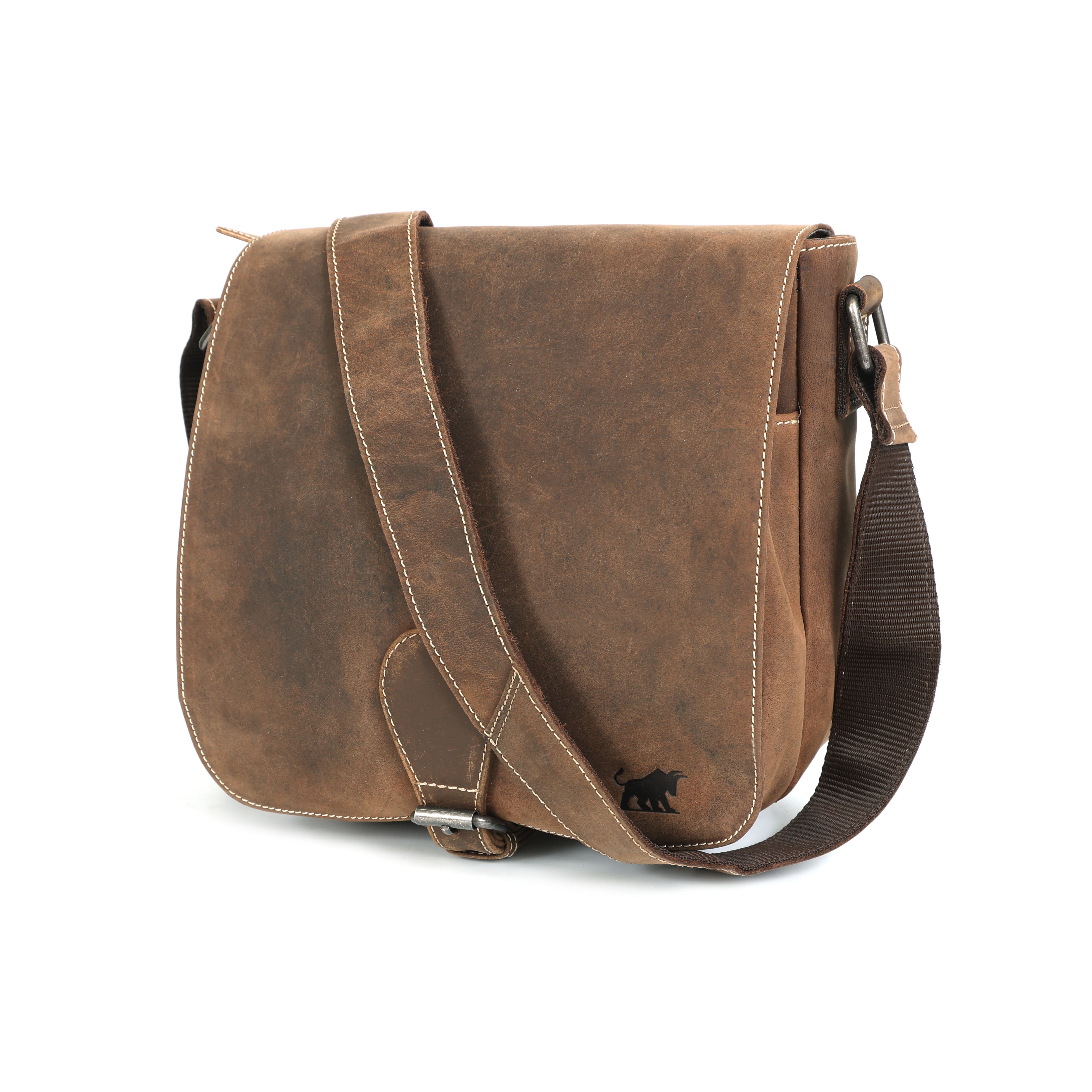 Vintage Distressed Leather Messenger Bag | Men's Satchel | GM Leather(el-gm-177)