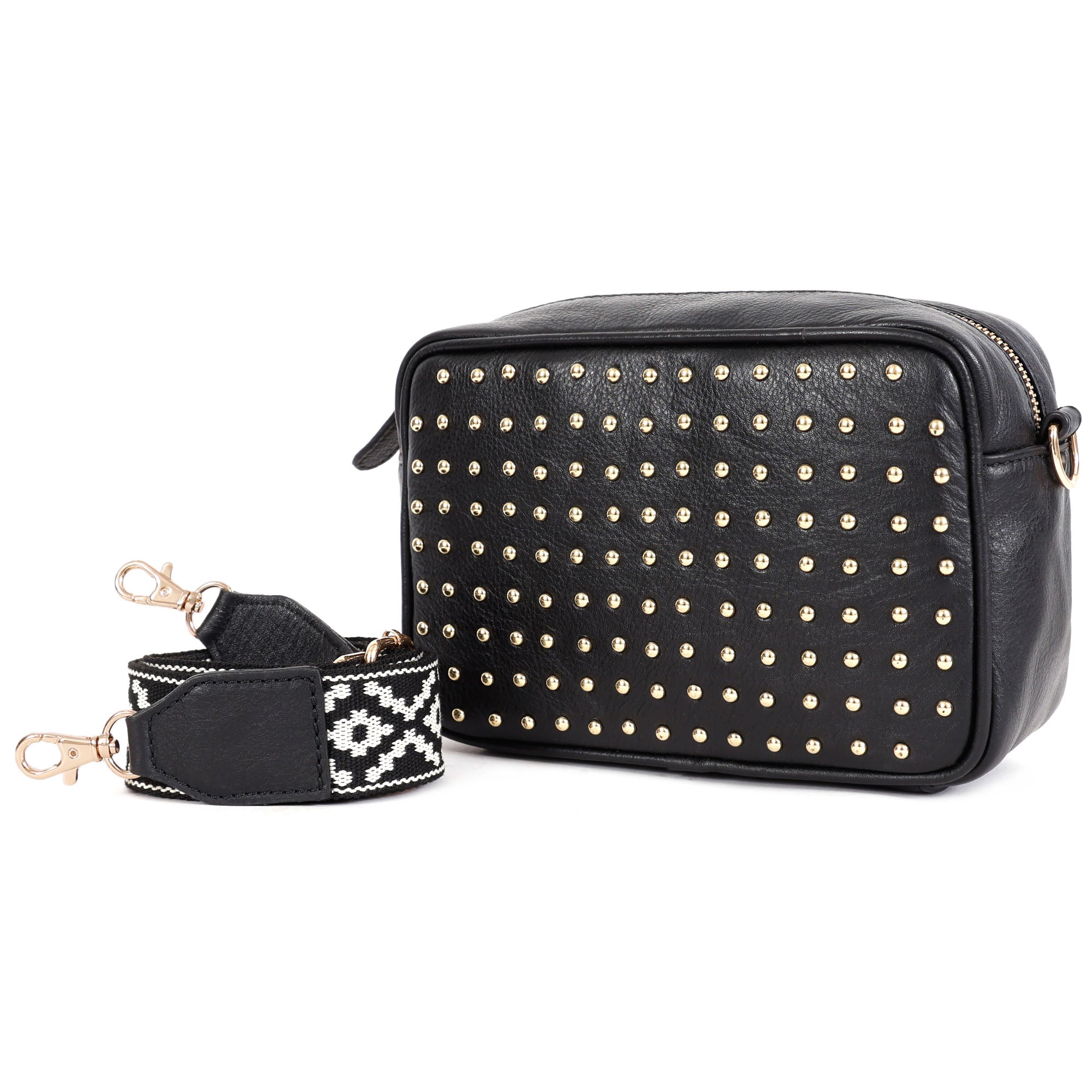 GM Leather Studded Crossbody Bag | Premium Leather Sling(EL-GM-505-E)